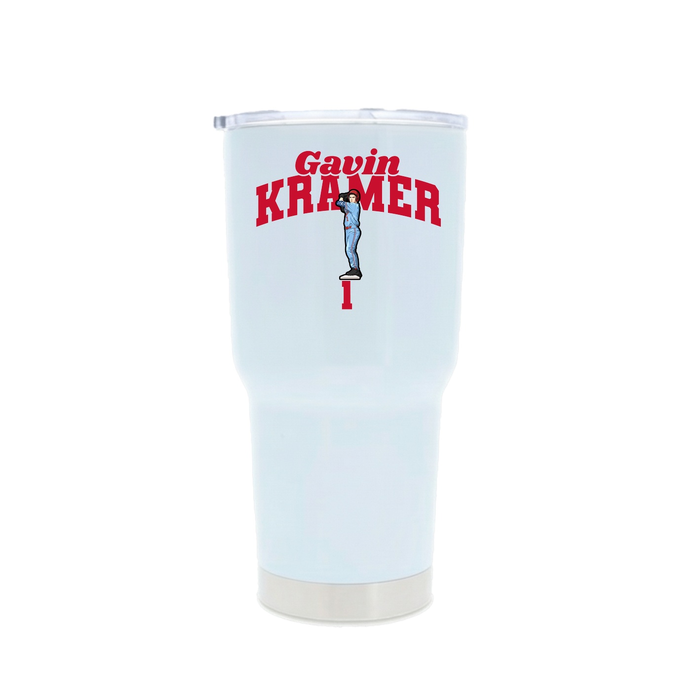 30oz Stainless Steel Tumbler — Signature Arch in White
