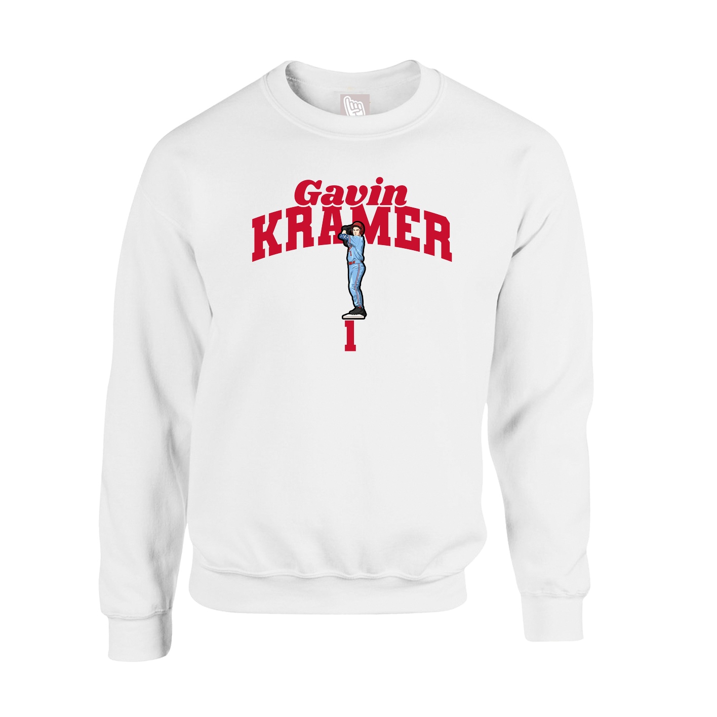 Fleece Crew — Signature Arch in White