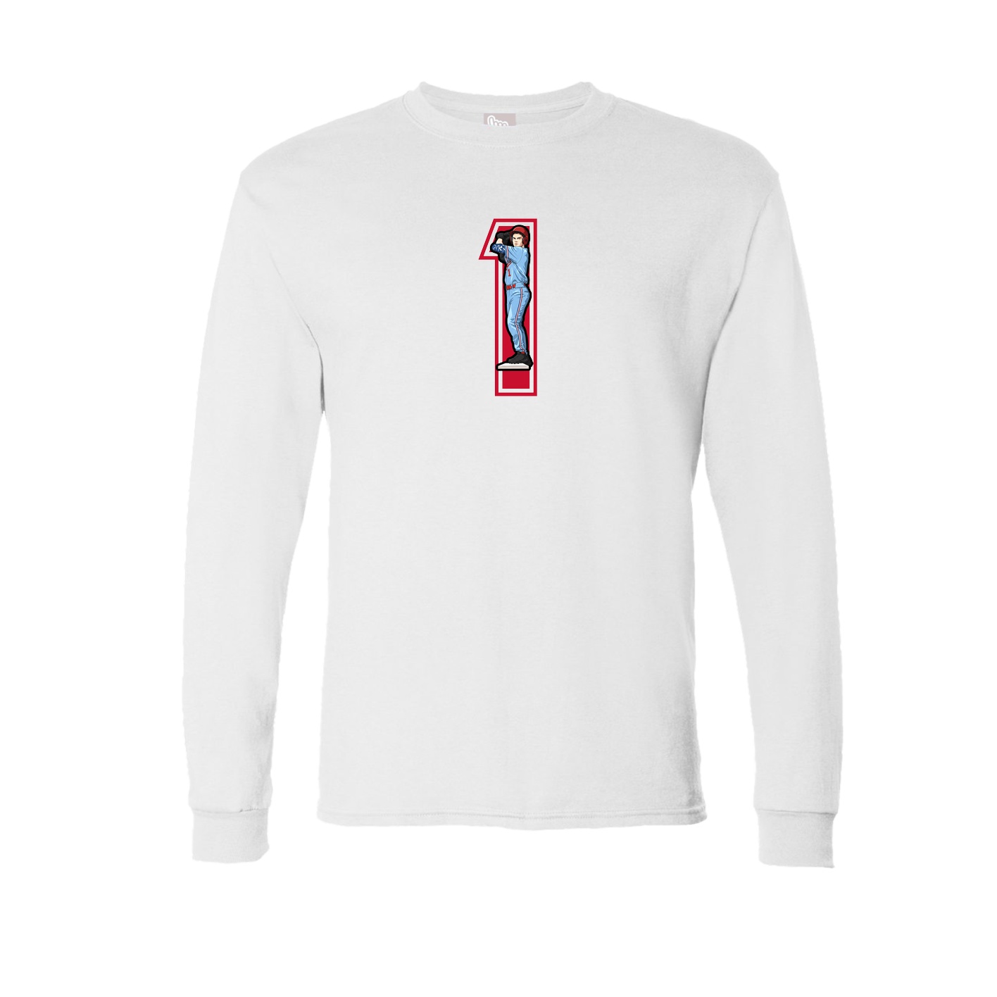 Long Sleeve Tee — Number in White