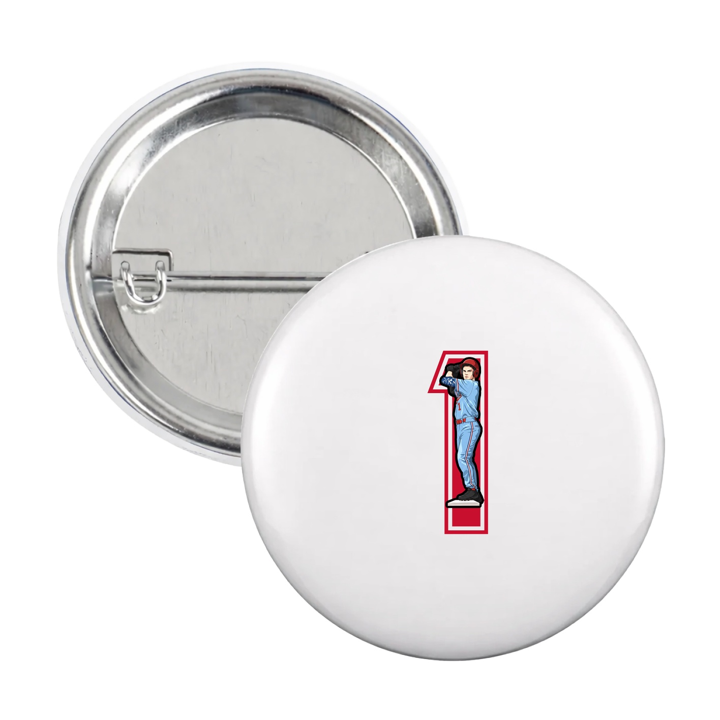 Game Day Button — Number in White
