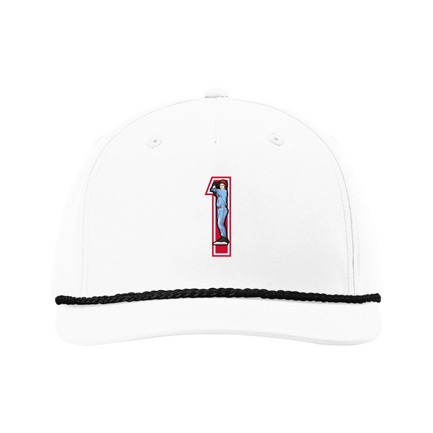 Five-Panel Classic Rope Cap — Number in White