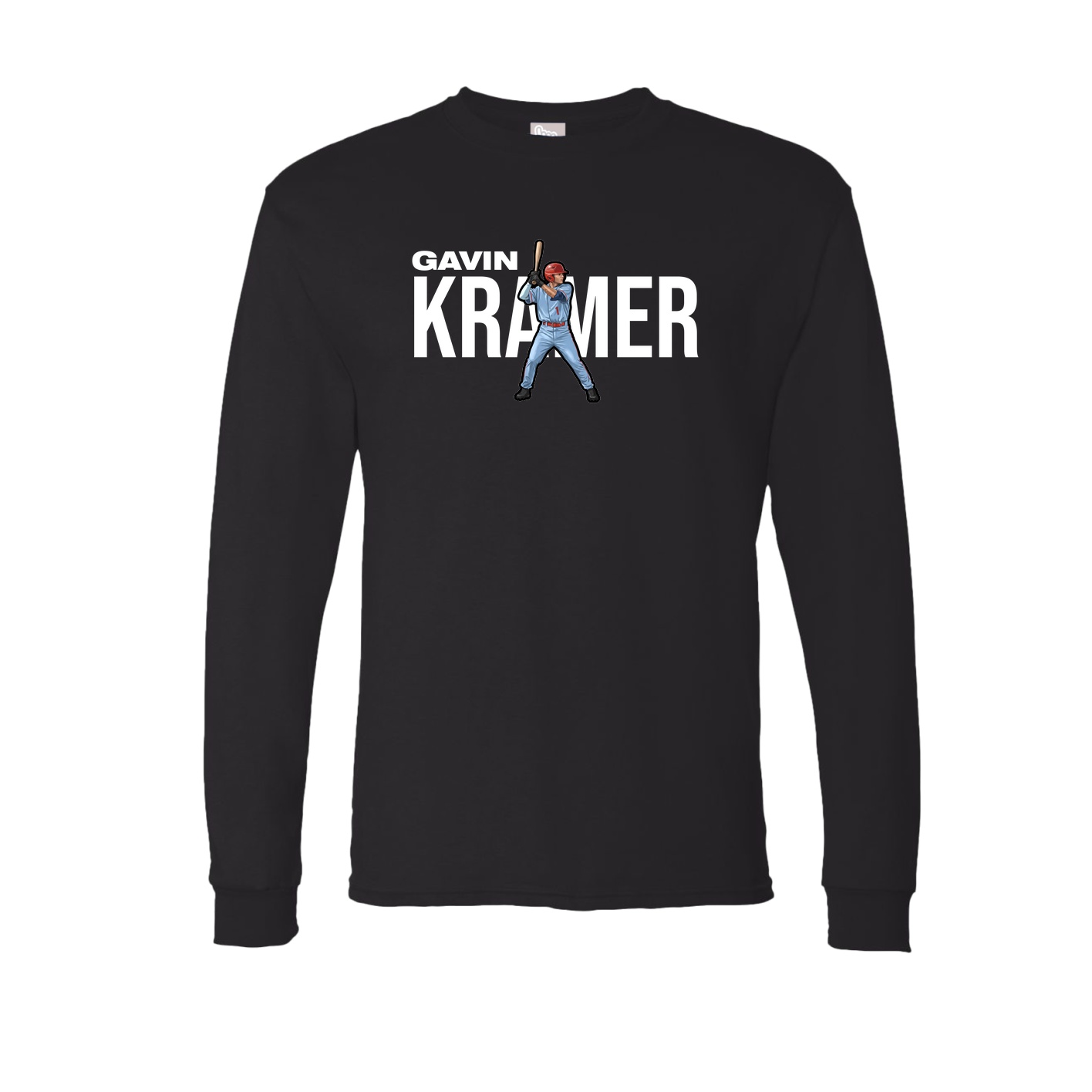 Long Sleeve Tee — Player Name in Black