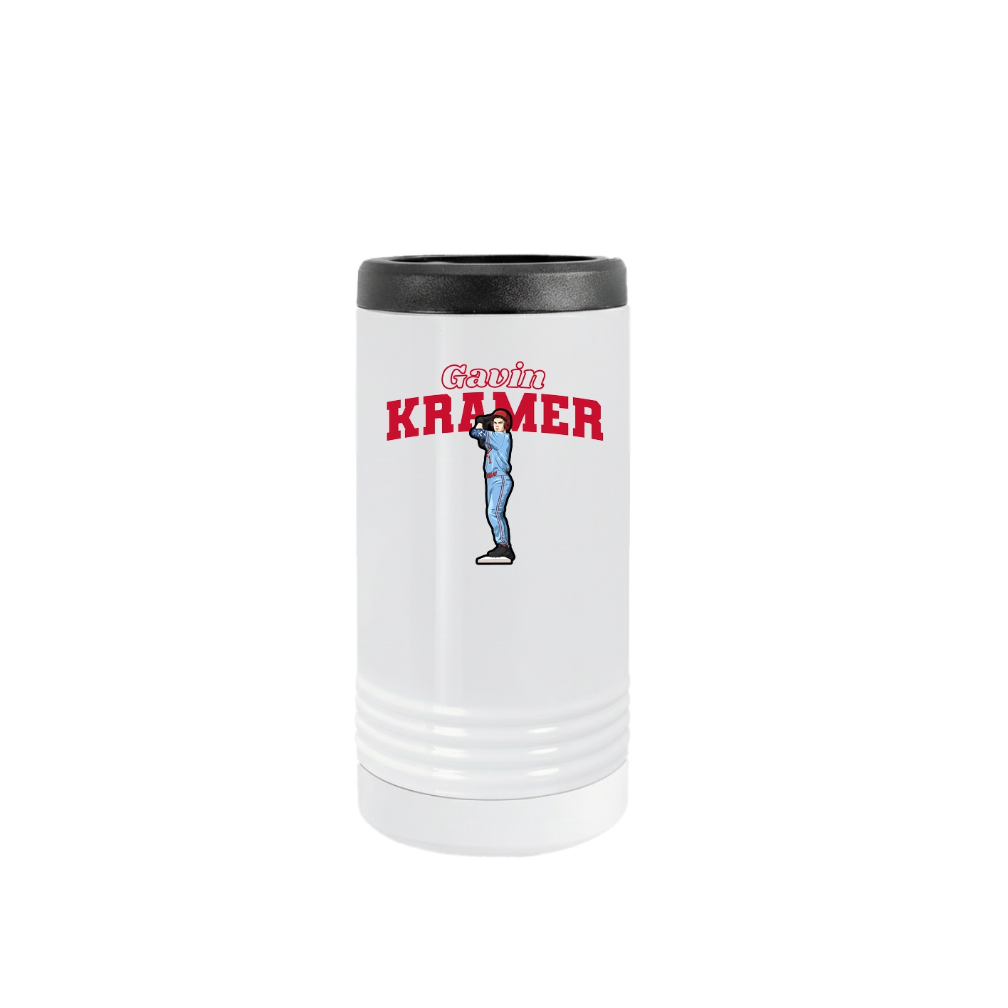 Slim Beverage Holder — Name Arch in White