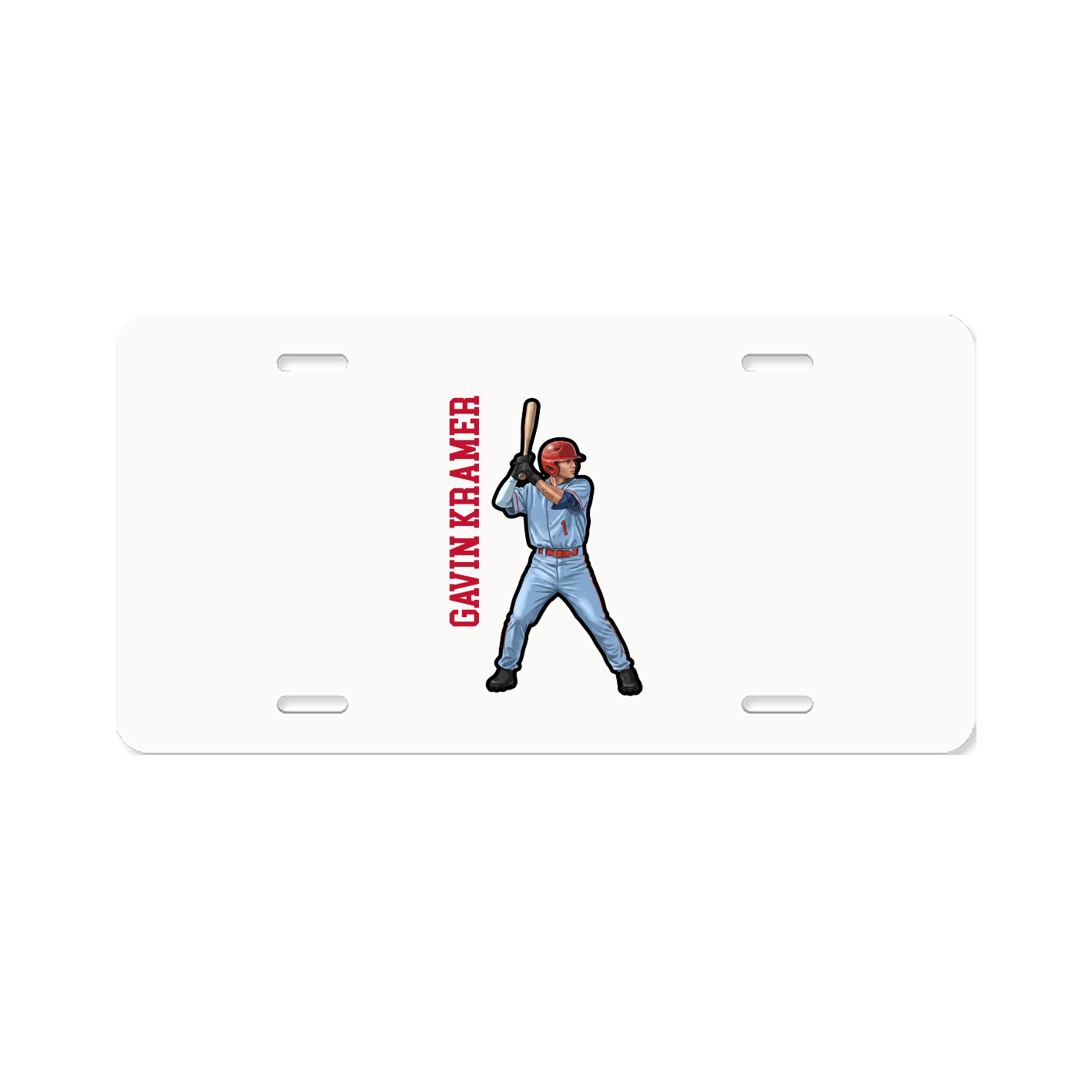License Plate — Name Vertical in Classic