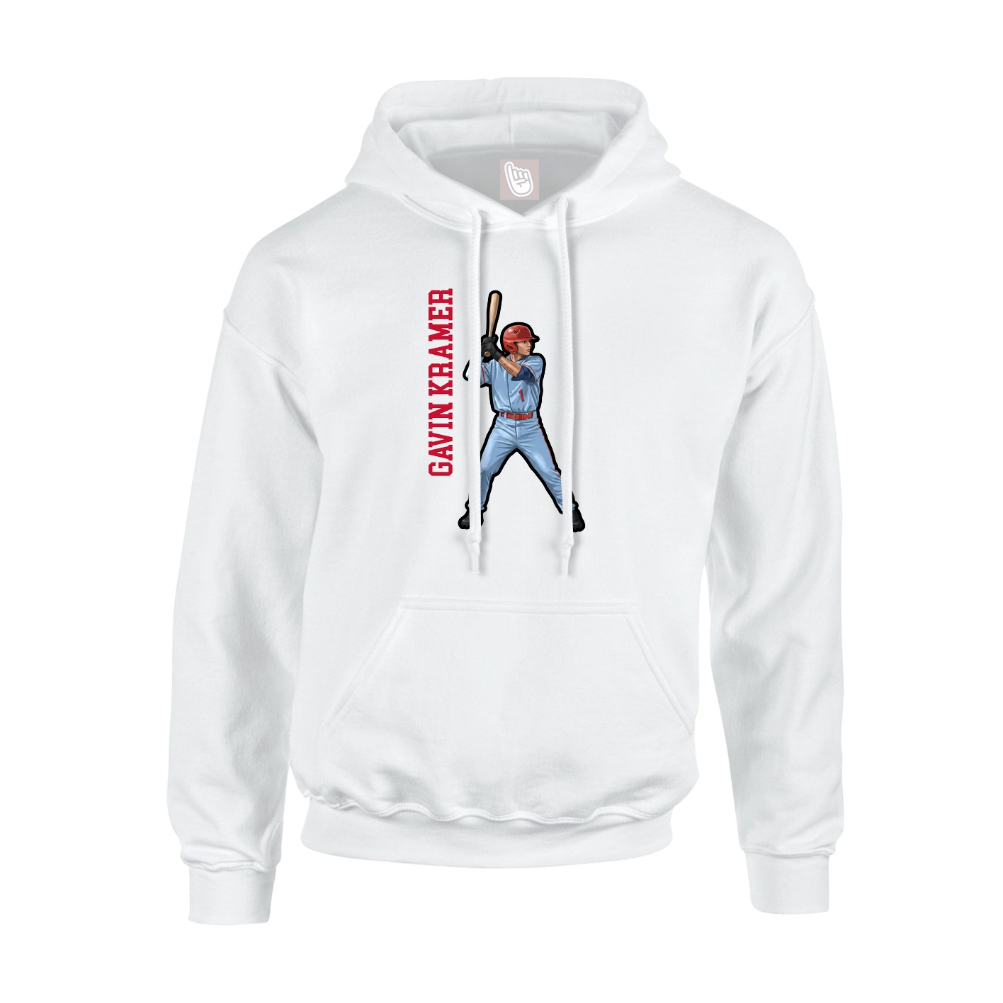 Youth Hoodie — Name Vertical in White