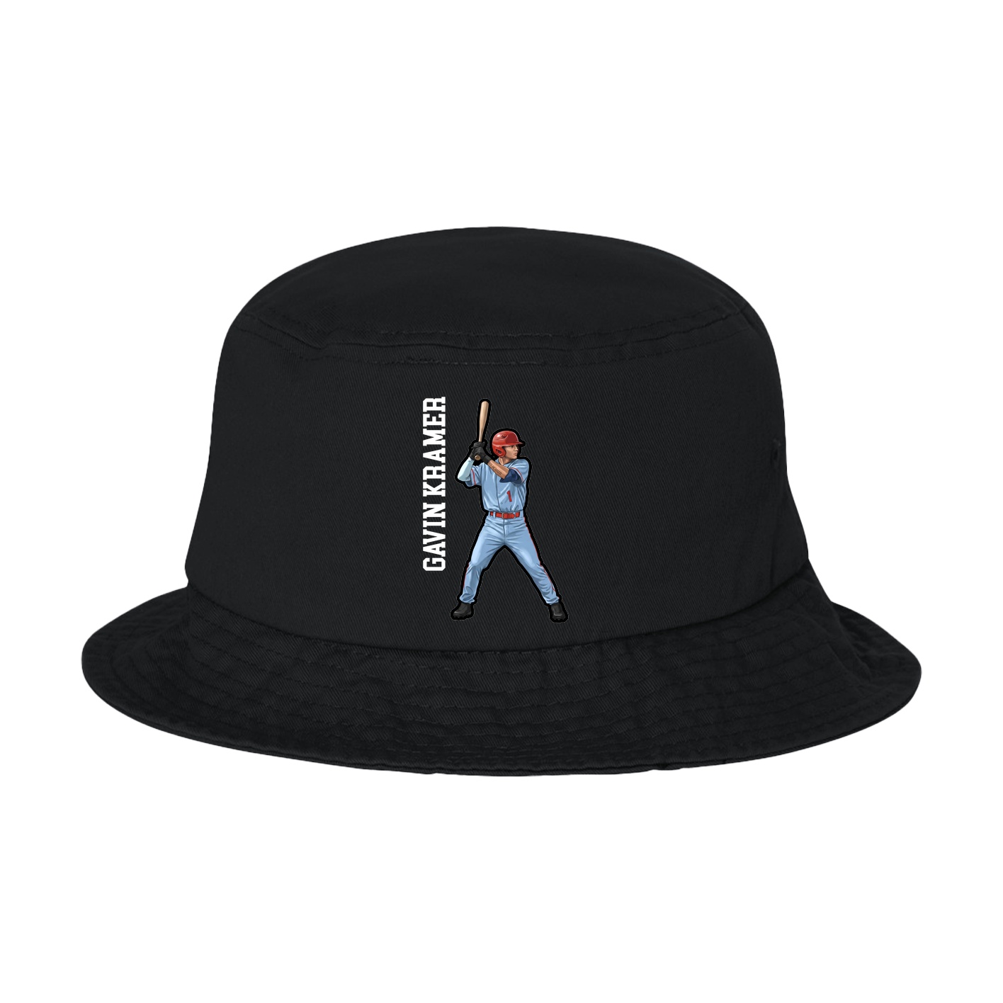 Bucket Cap — Name Vertical in Black