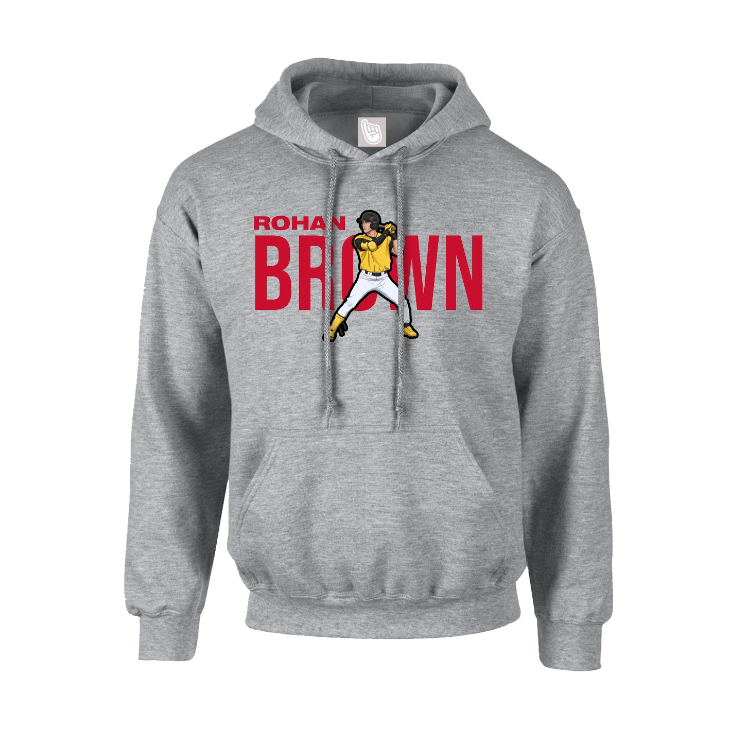 Hoodie — Player Name in Grey