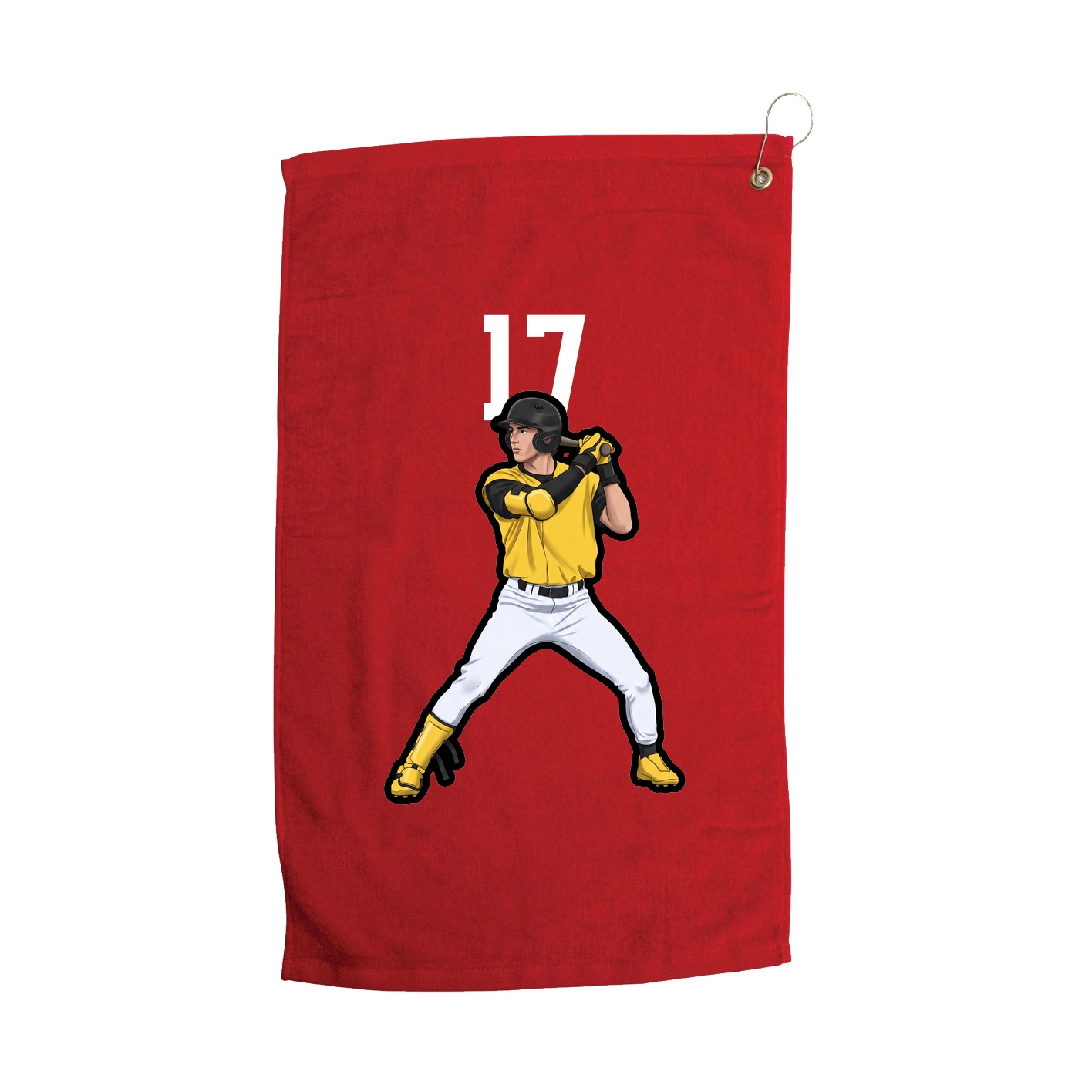 Golf Towel — Number Top in Red