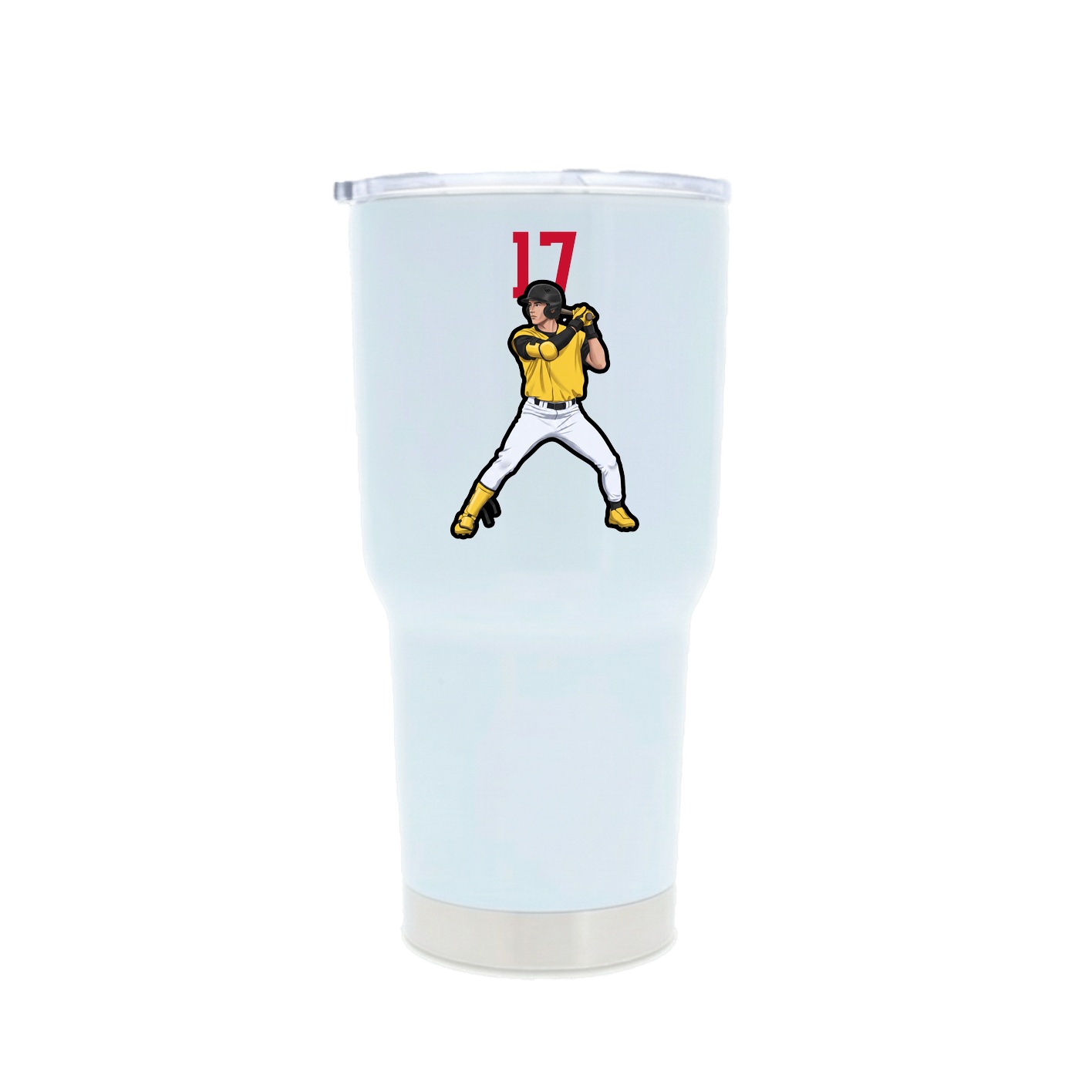 30oz Stainless Steel Tumbler — Number Top in White