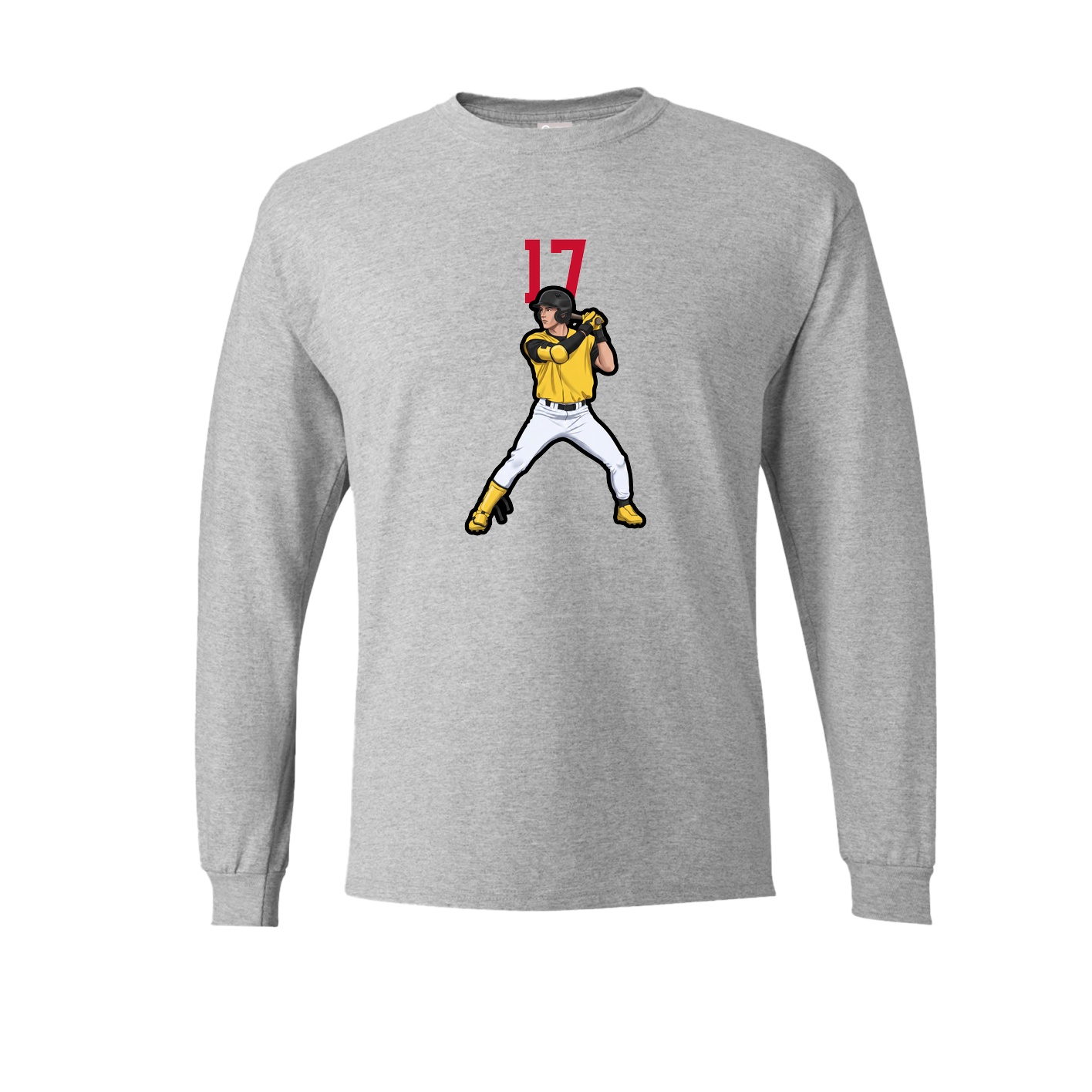 Long Sleeve Tee — Number Top in Grey