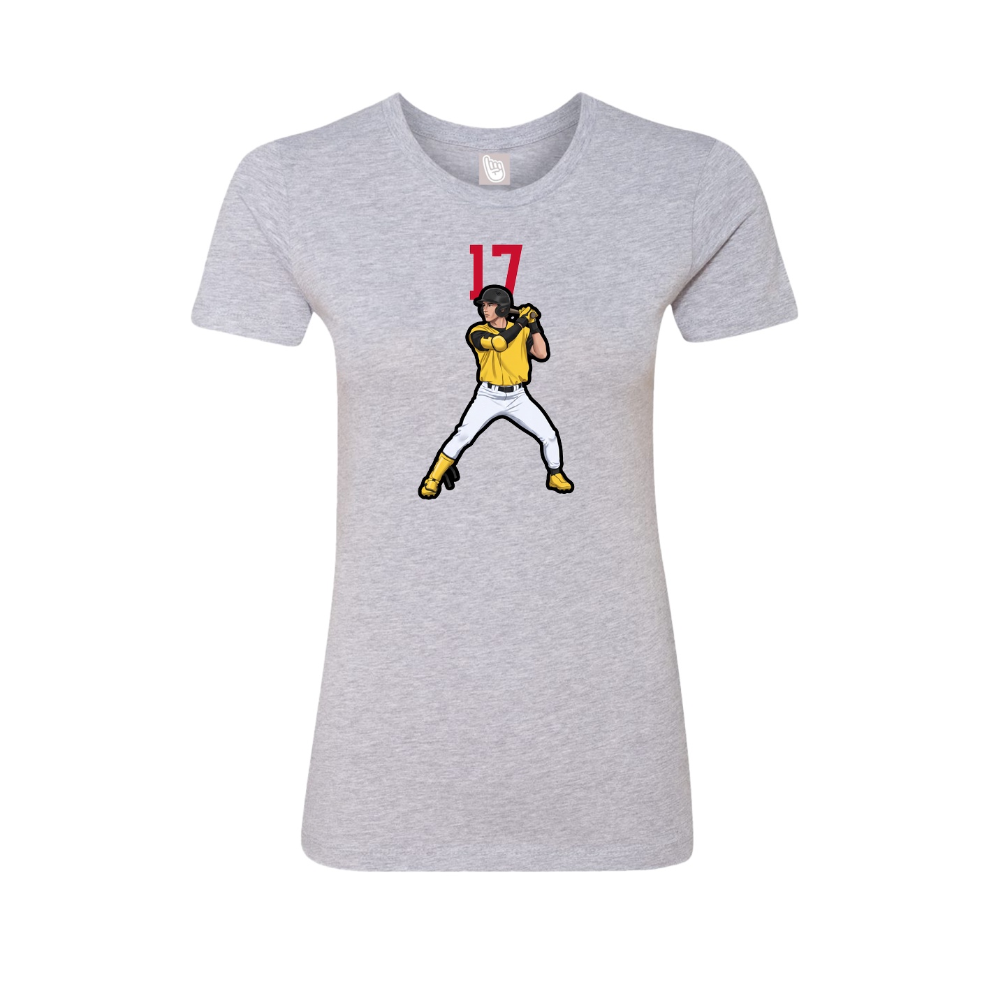 Fitted Women's Tee — Number Top in Grey