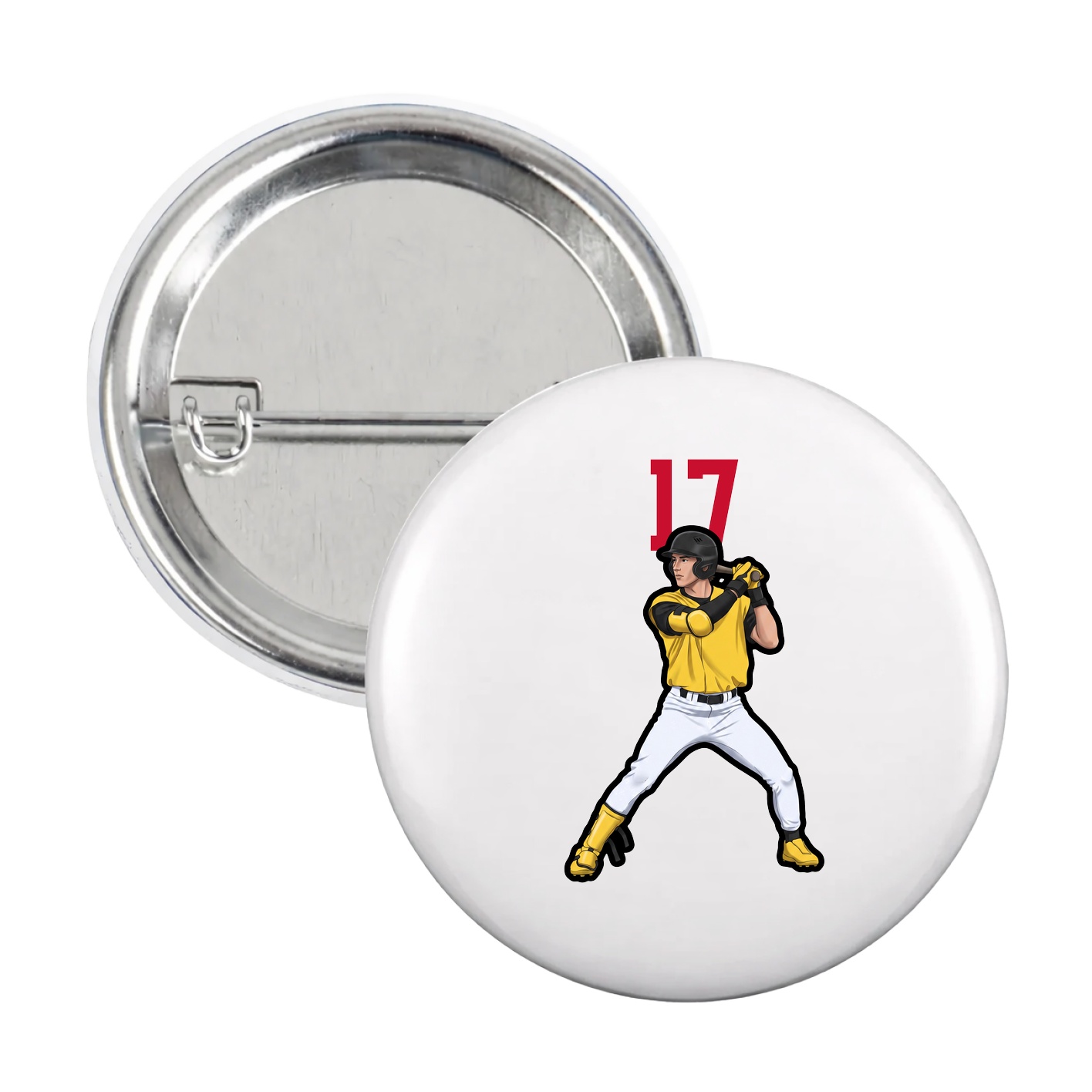 Game Day Button — Number Top in White