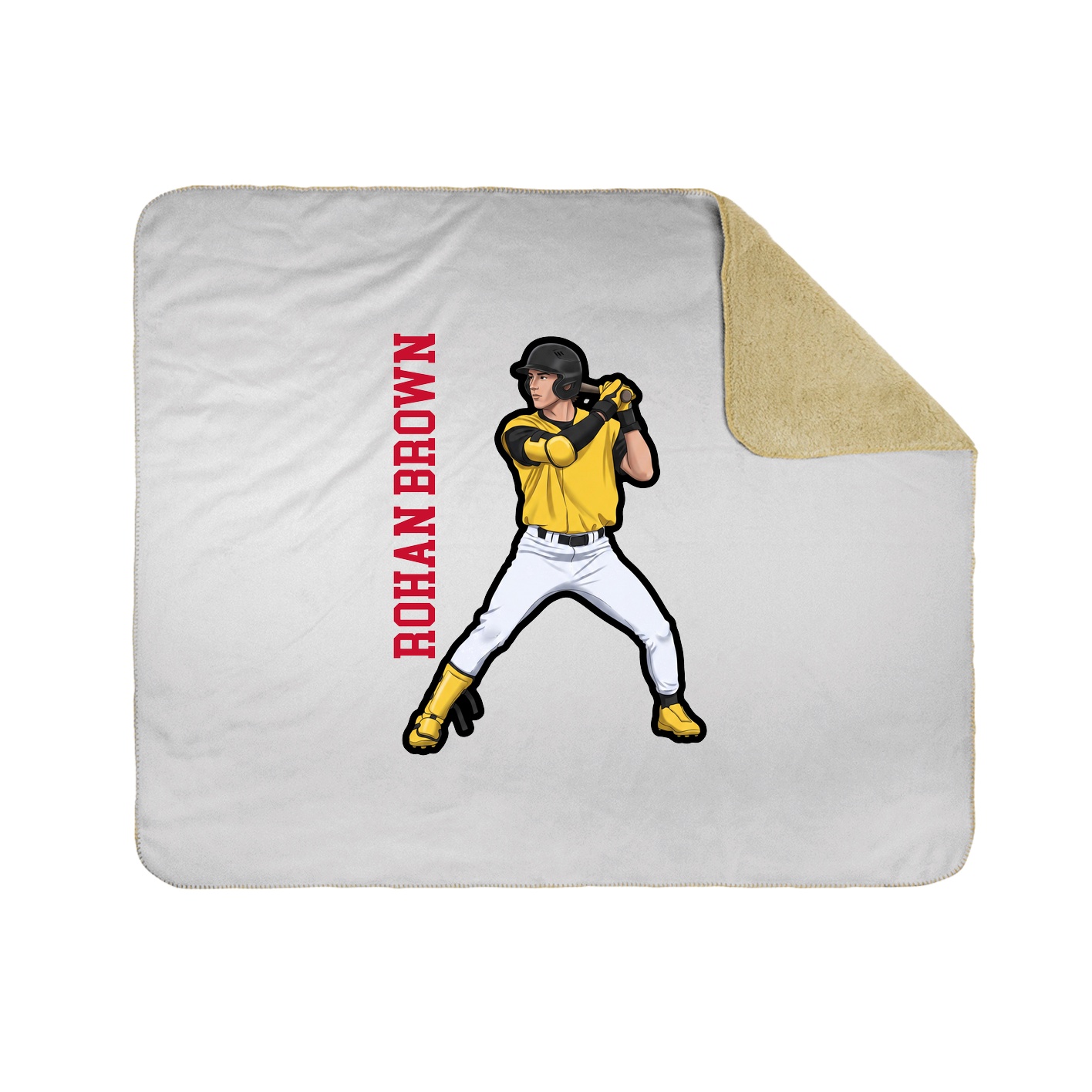 Throw Blanket — Name Vertical in White