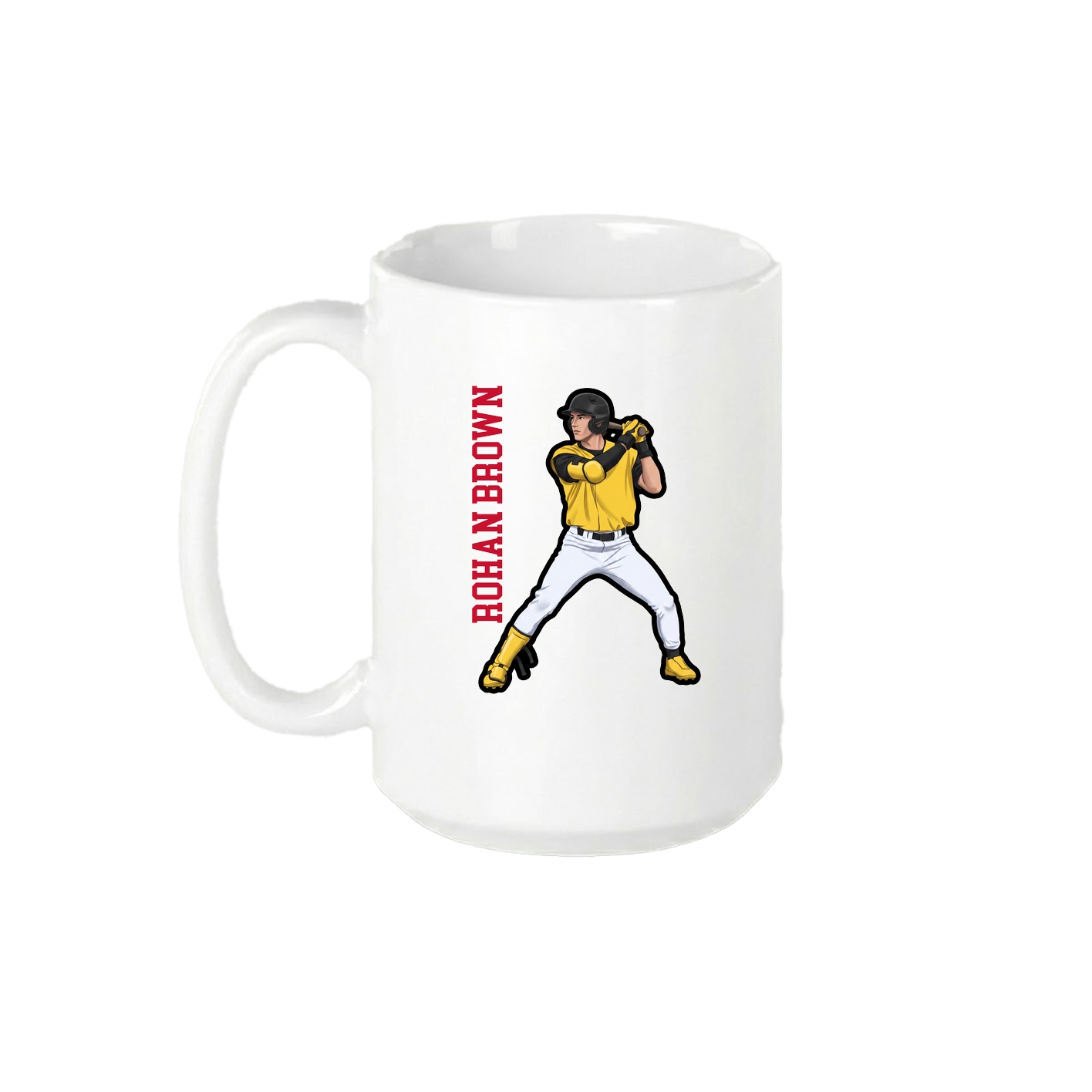 15oz Coffee Mug — Name Vertical in White
