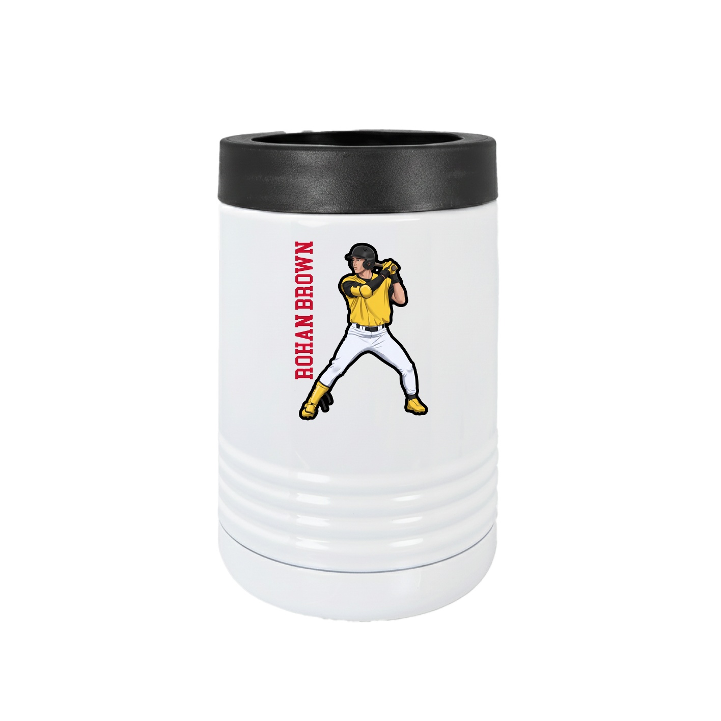 Beverage Holder — Name Vertical in White