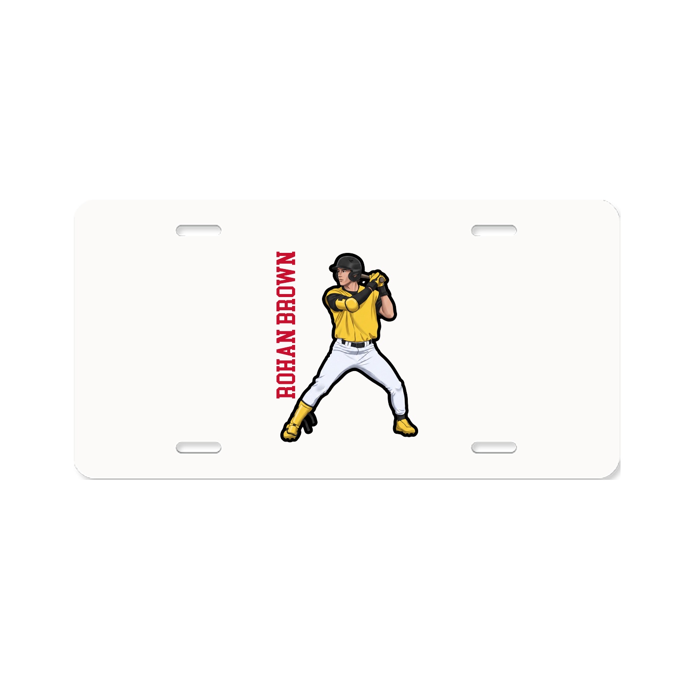 License Plate — Name Vertical in Classic