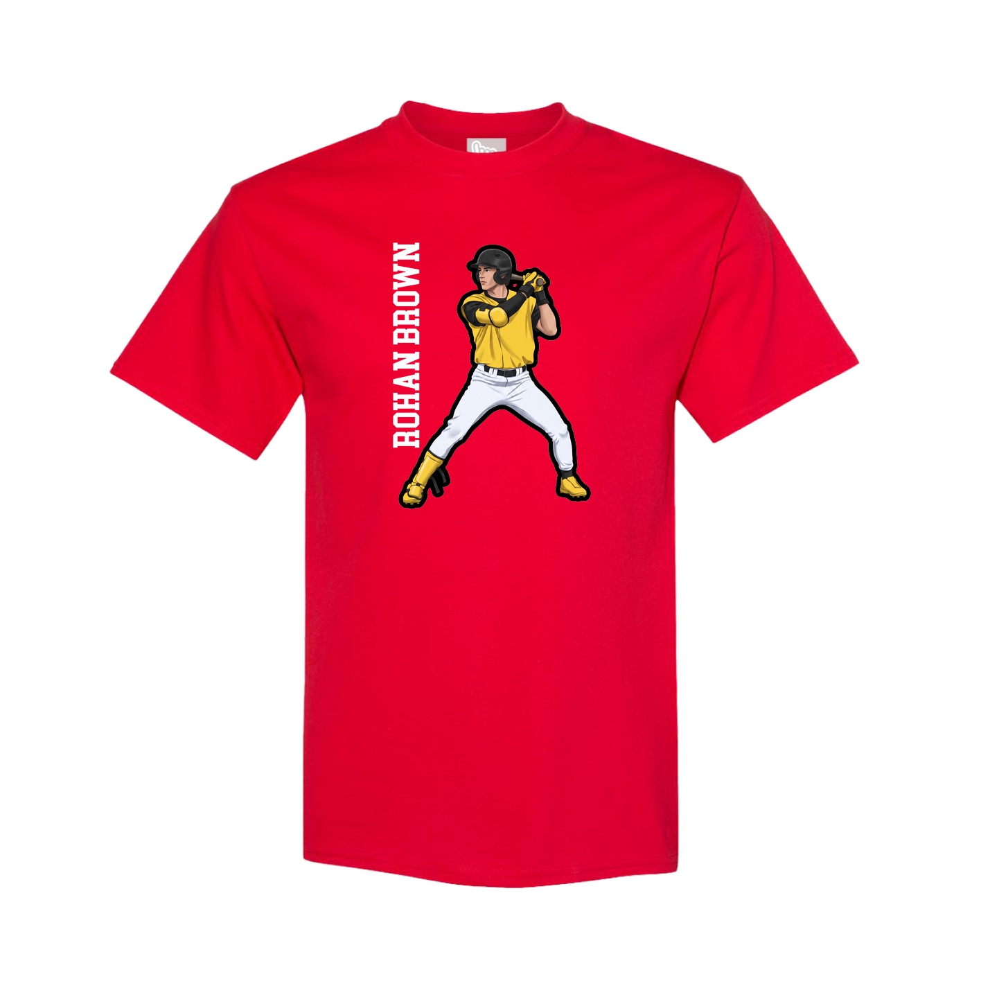 Tee — Name Vertical in Red