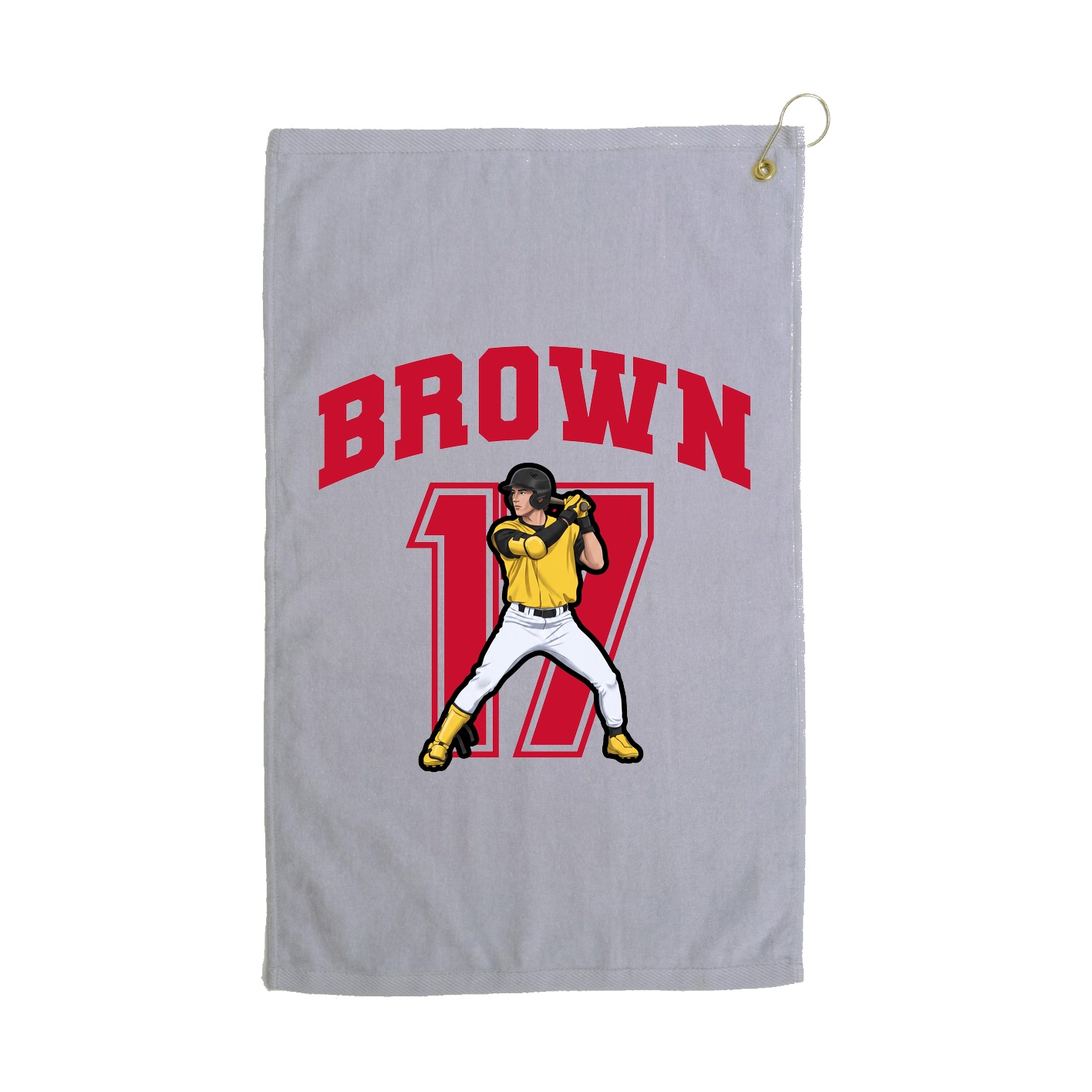 Golf Towel — Number in Grey