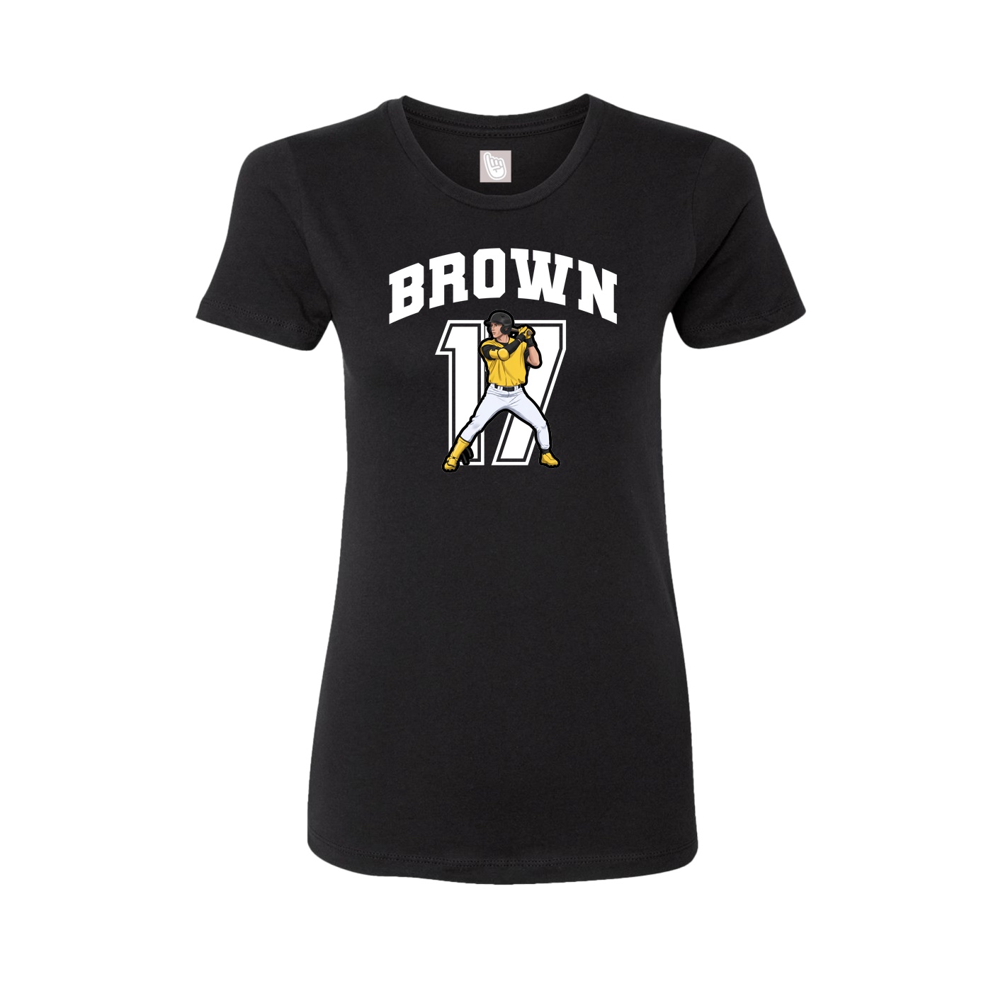 Fitted Women's Tee — Number in Black