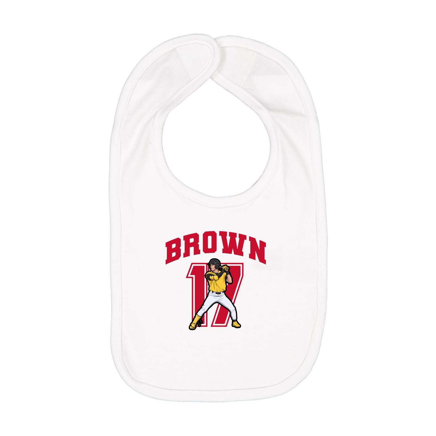 Infant Bib — Number in White