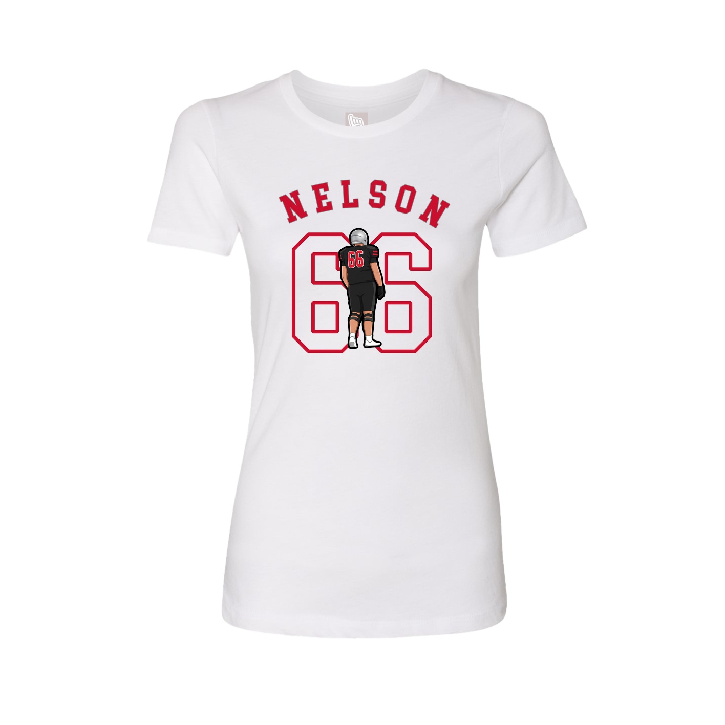 Fitted Women's Tee — Shirsey Arch in White