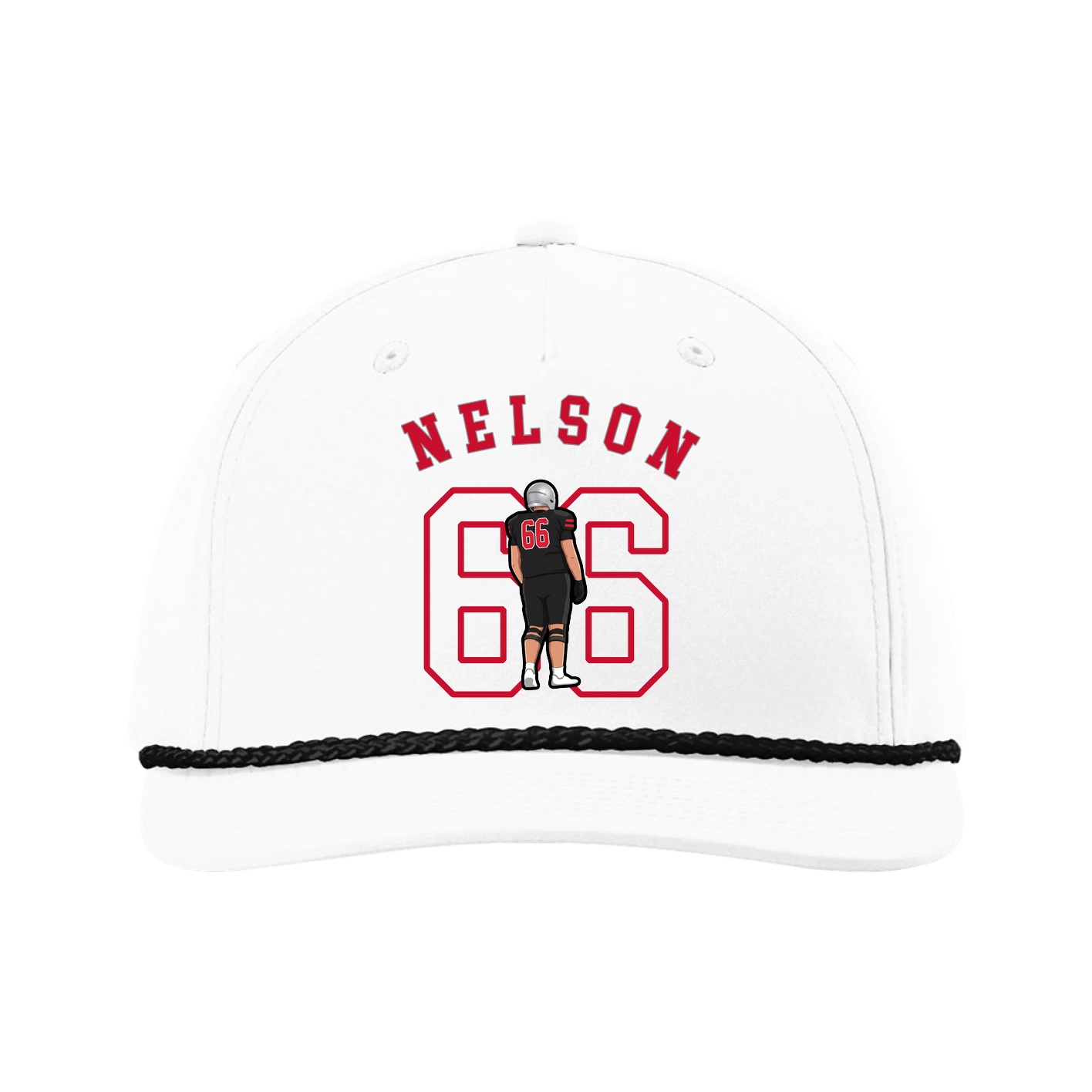 Five-Panel Classic Rope Cap — Shirsey Arch in White