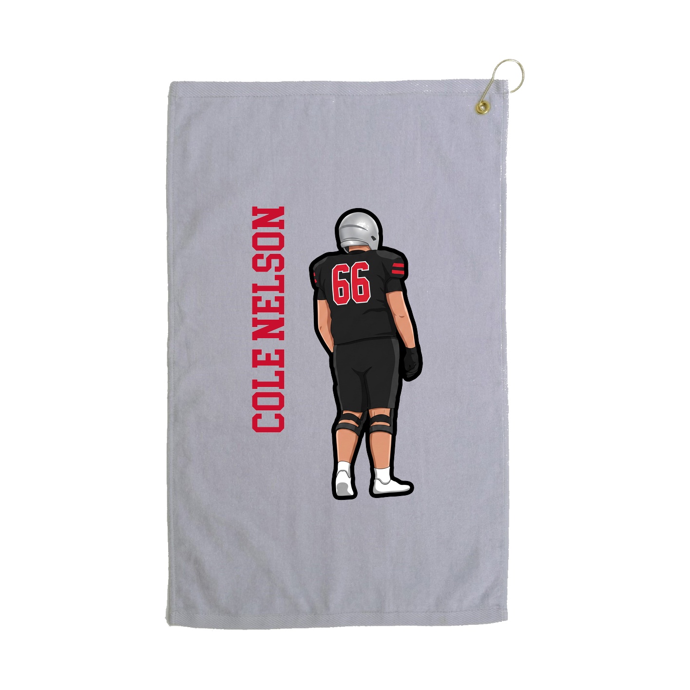 Golf Towel — Name Vertical in Grey