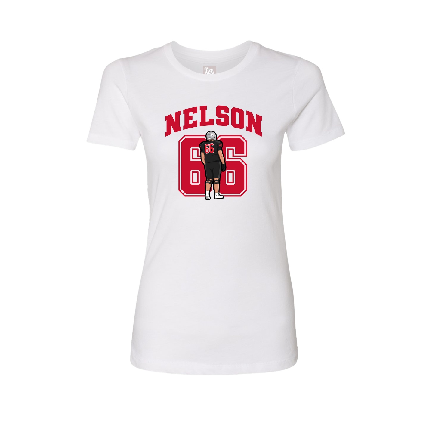Fitted Women's Tee — Number in White