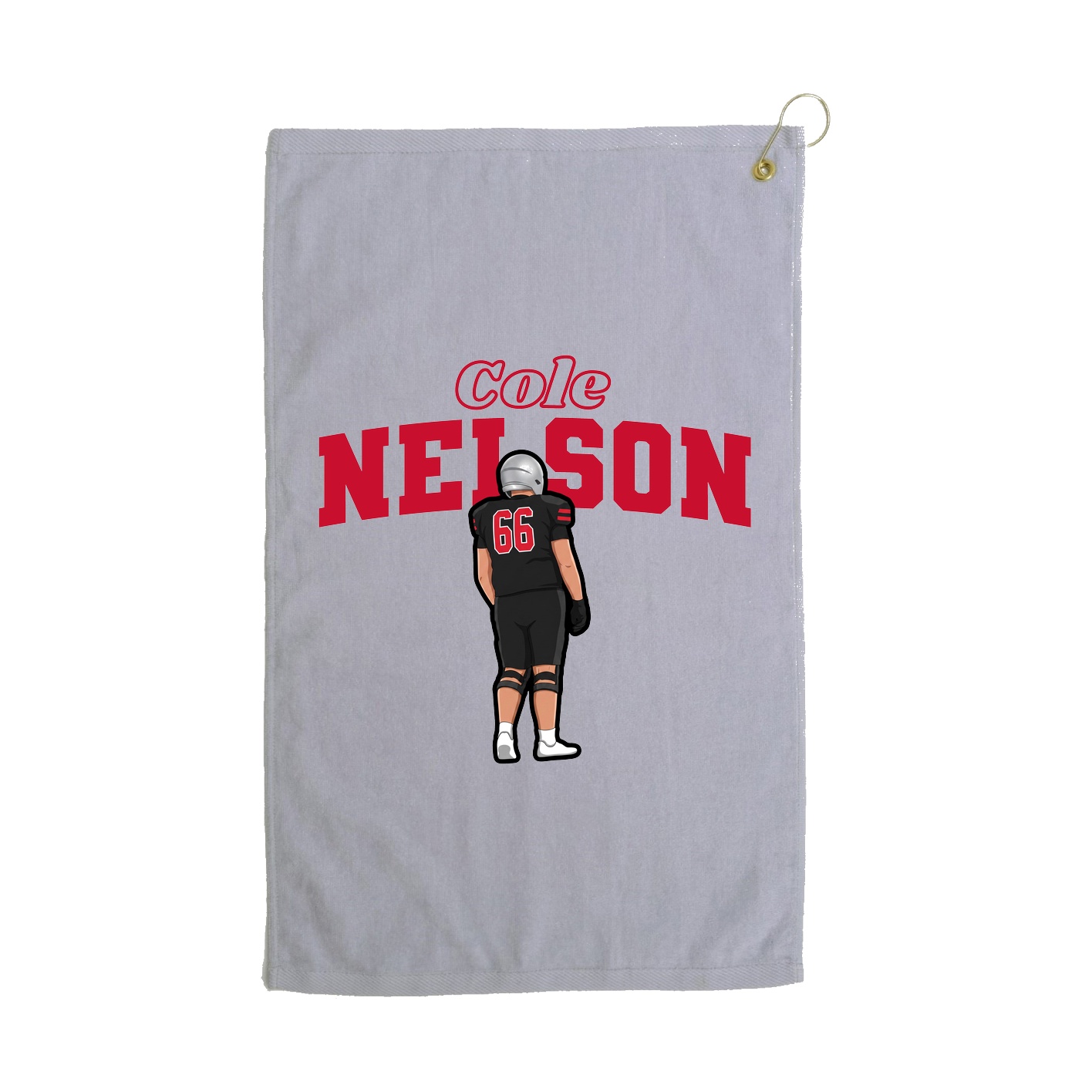 Golf Towel — Name Arch in Grey