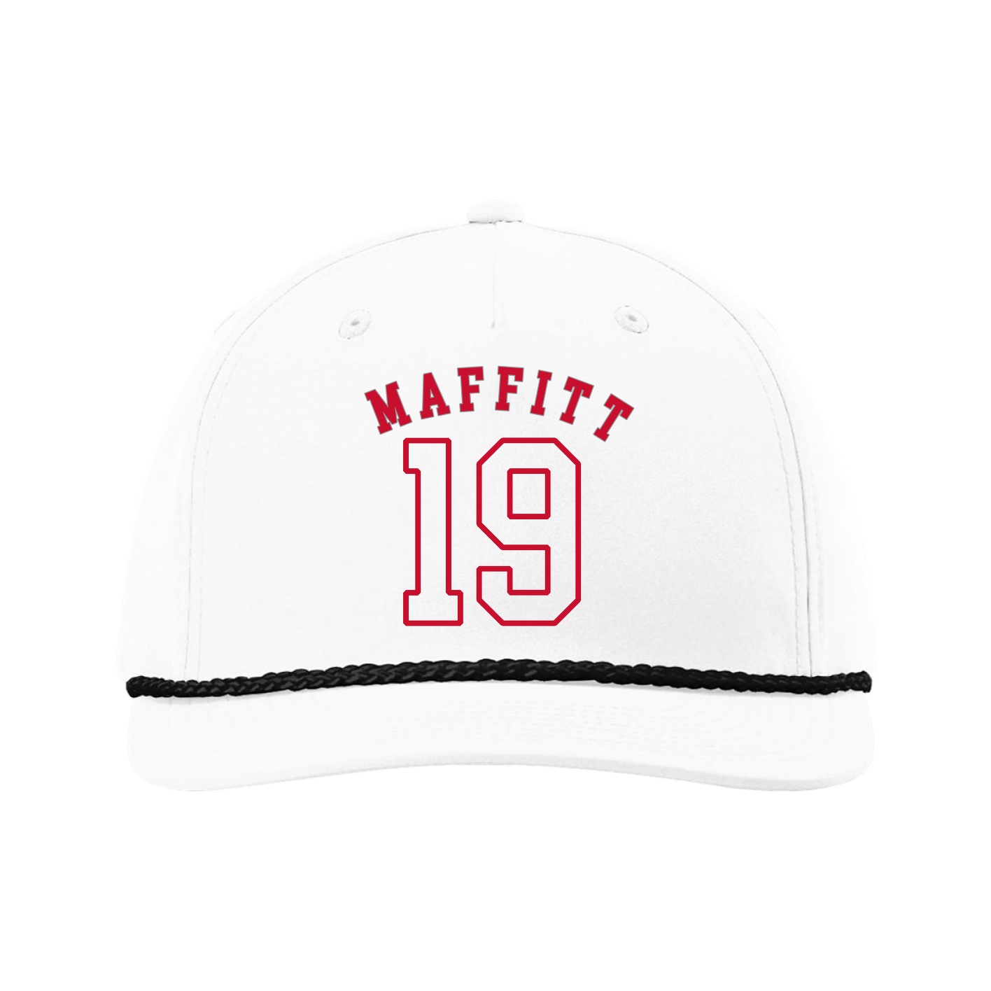 Five-Panel Classic Rope Cap — Shirsey Arch in White