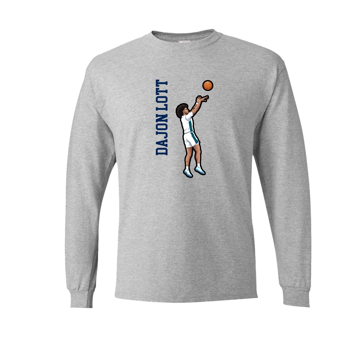 Long Sleeve Tee — Name Vertical in Grey
