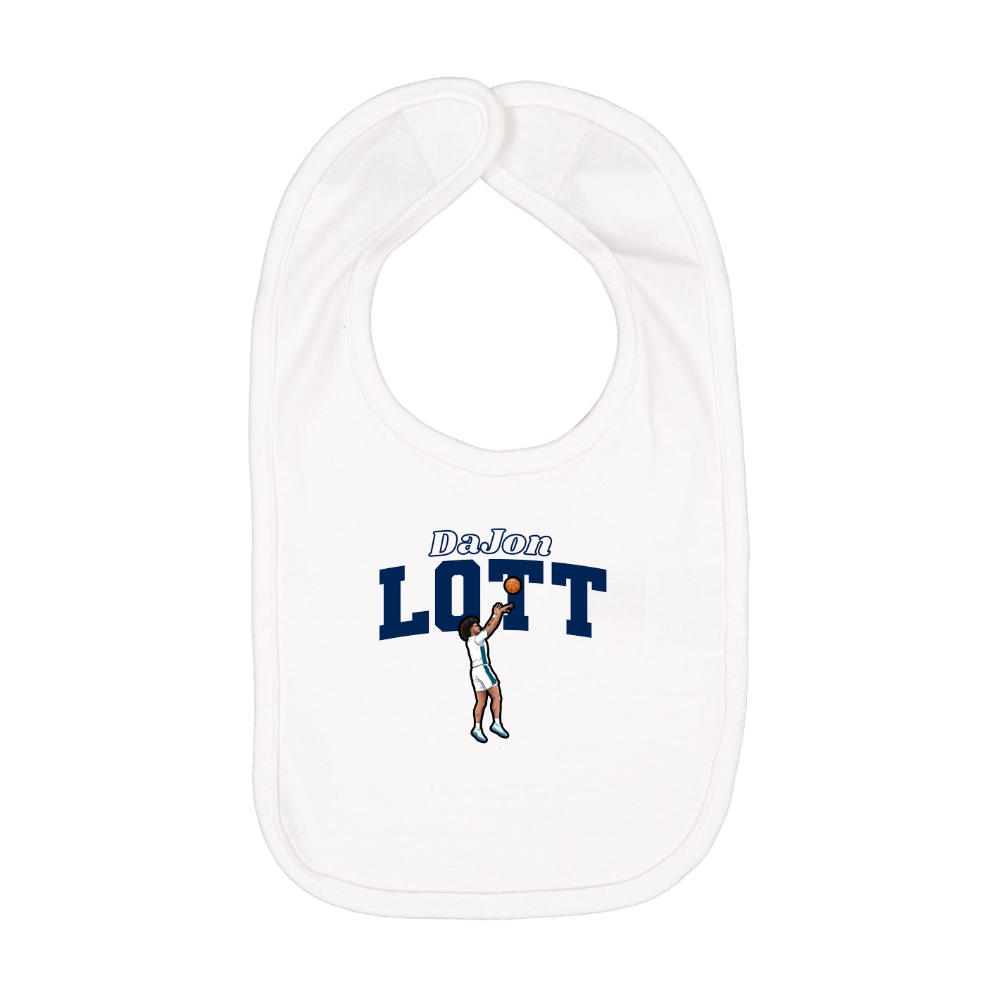 Infant Bib — Name Arch in White