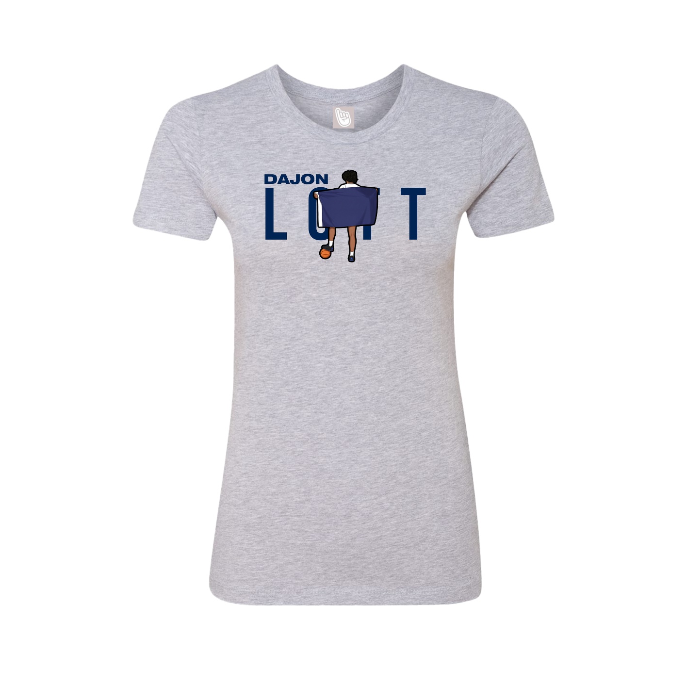 Fitted Women's Tee — Player Name in Grey