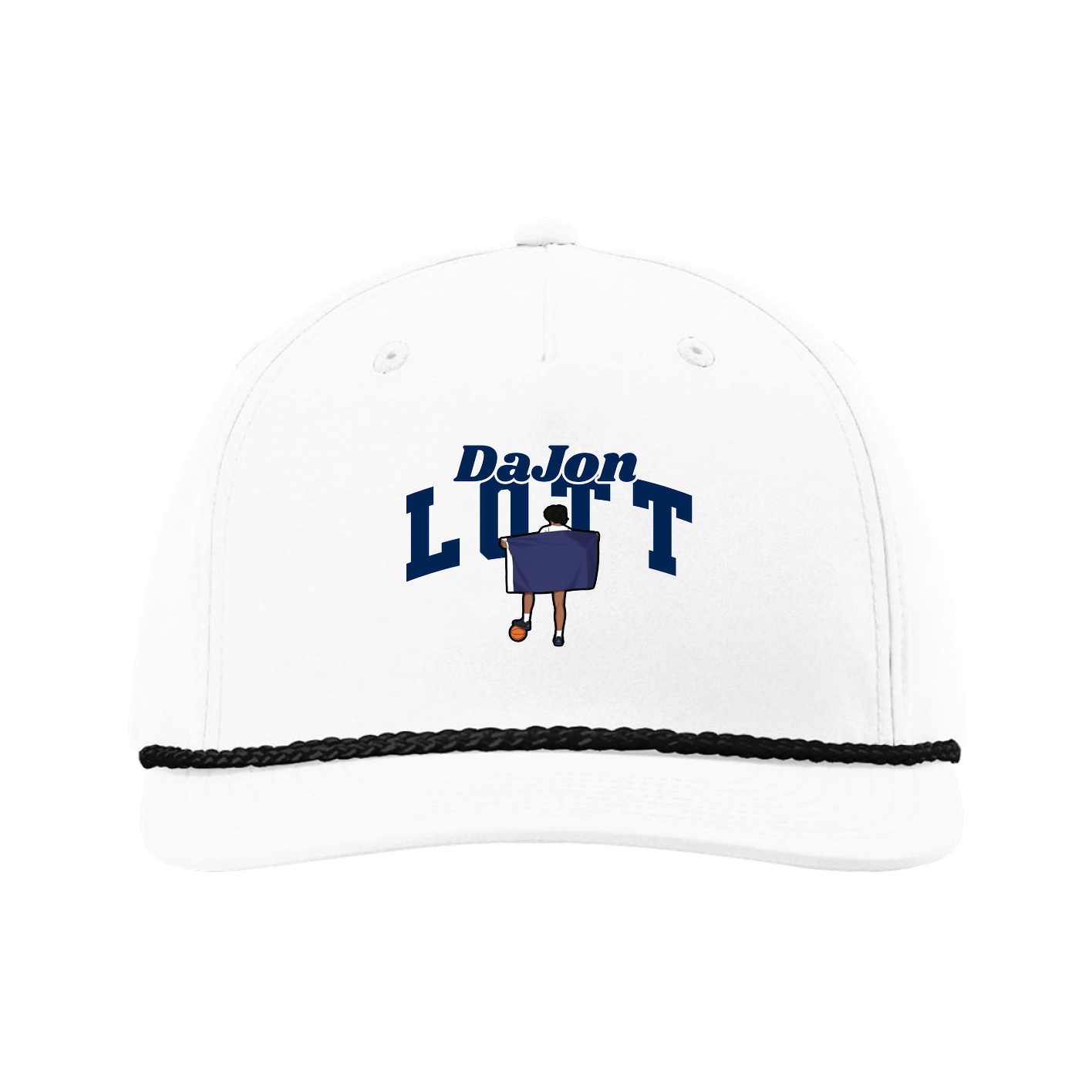 Five-Panel Classic Rope Cap — Signature Arch in White