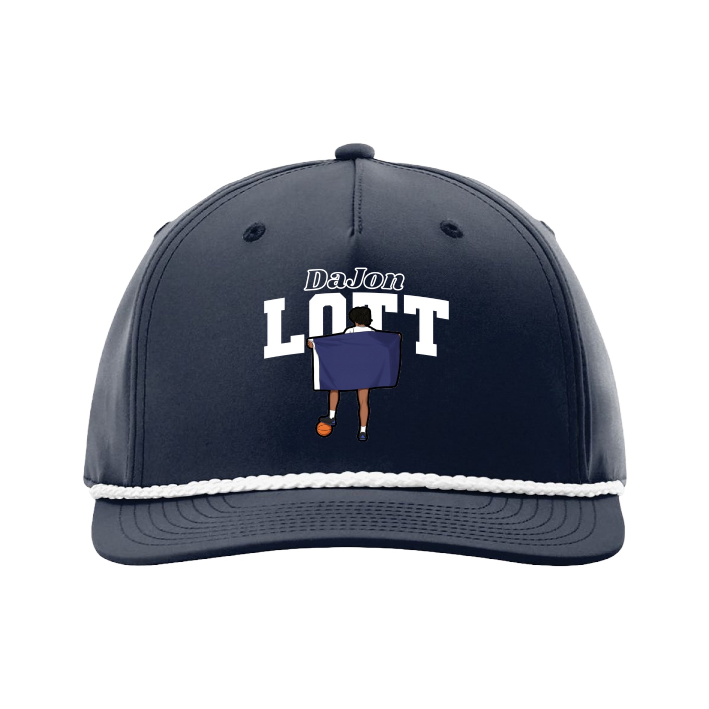 Five-Panel Classic Rope Cap — Name Arch in Navy