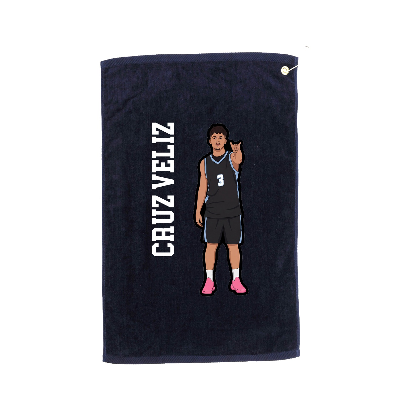 Golf Towel — Name Vertical in Navy
