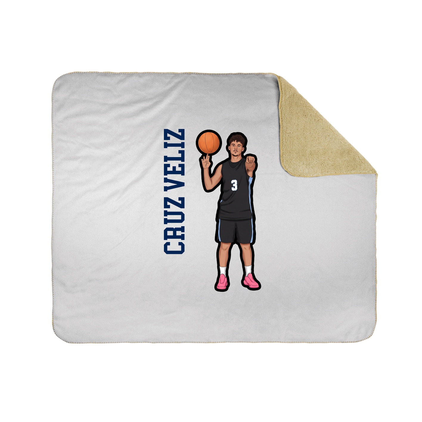 Throw Blanket — Name Vertical in White
