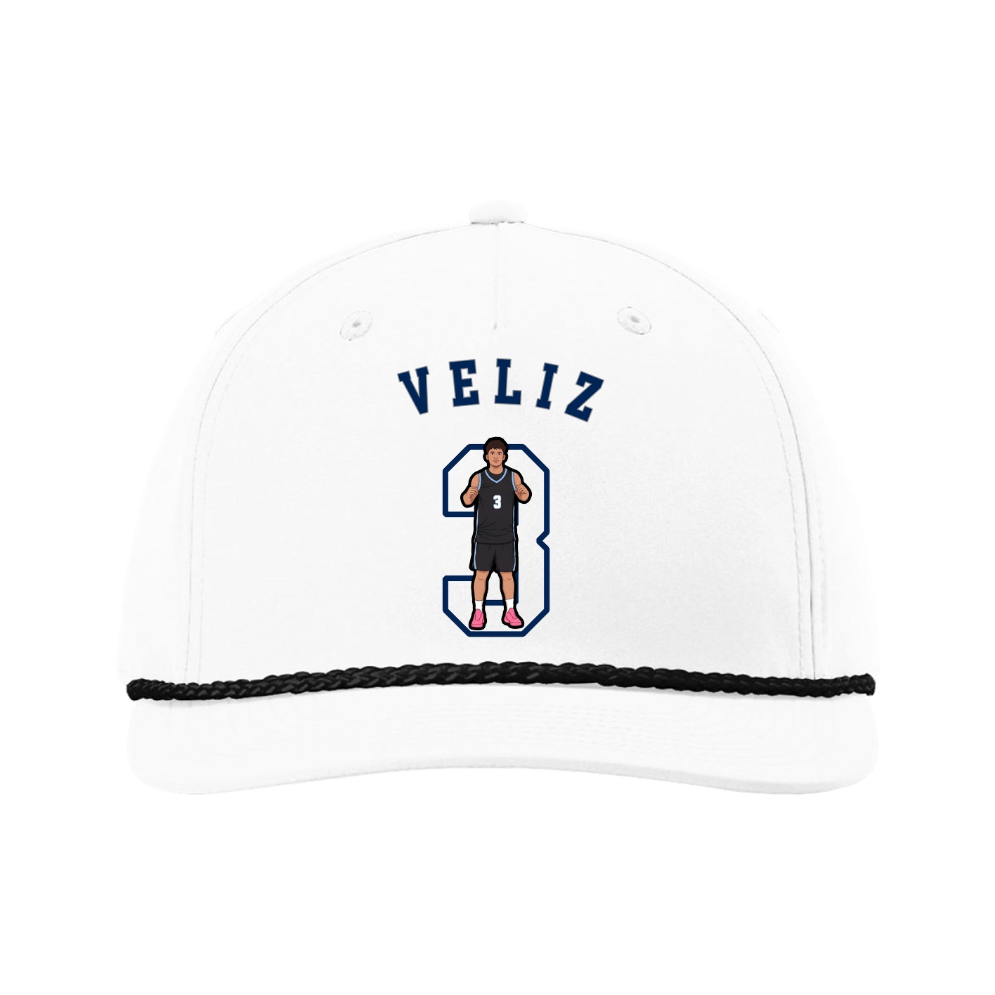 Five-Panel Classic Rope Cap — Shirsey Arch in White