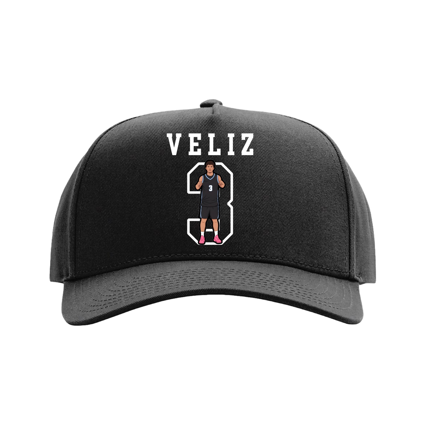 Full Fabric Five-Panel Champ Cap — Shirsey in Black
