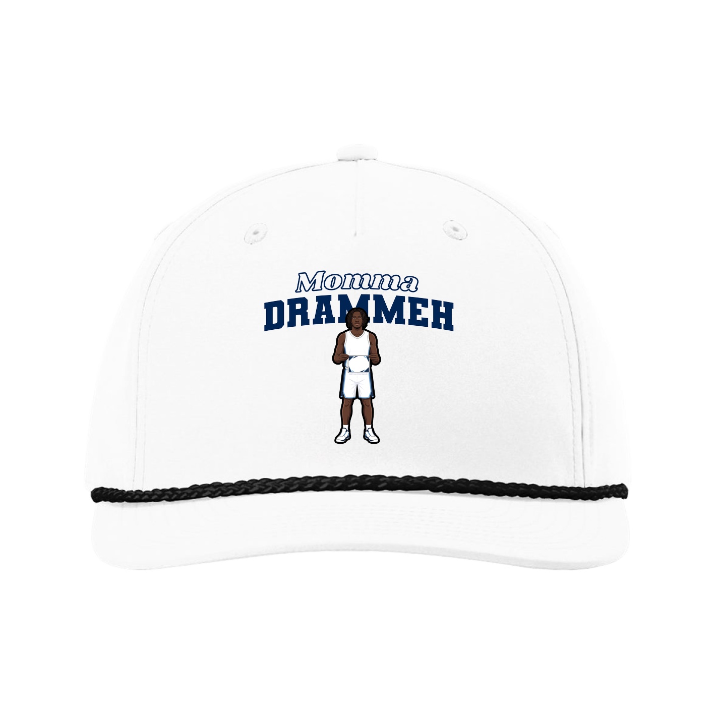 Five-Panel Classic Rope Cap — Mothers Day Block in White