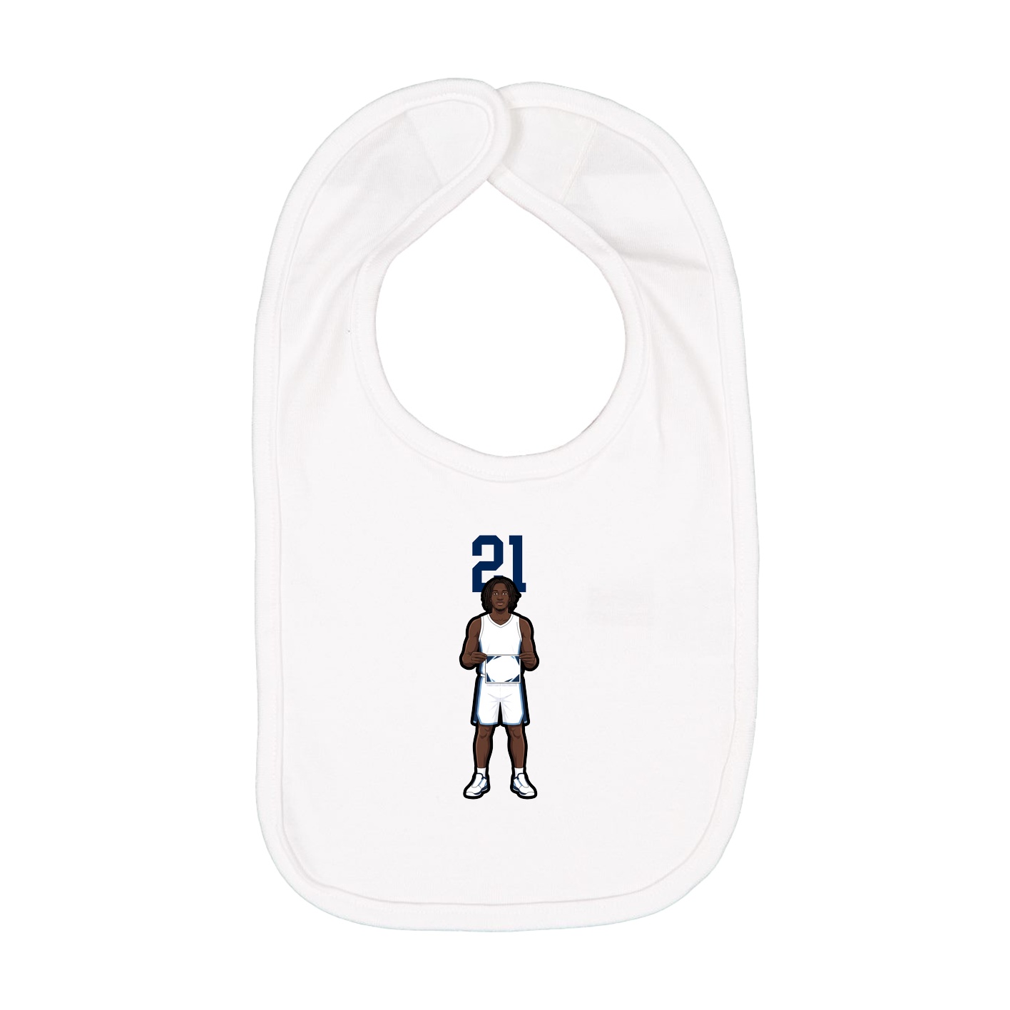 Infant Bib — Number Top in White