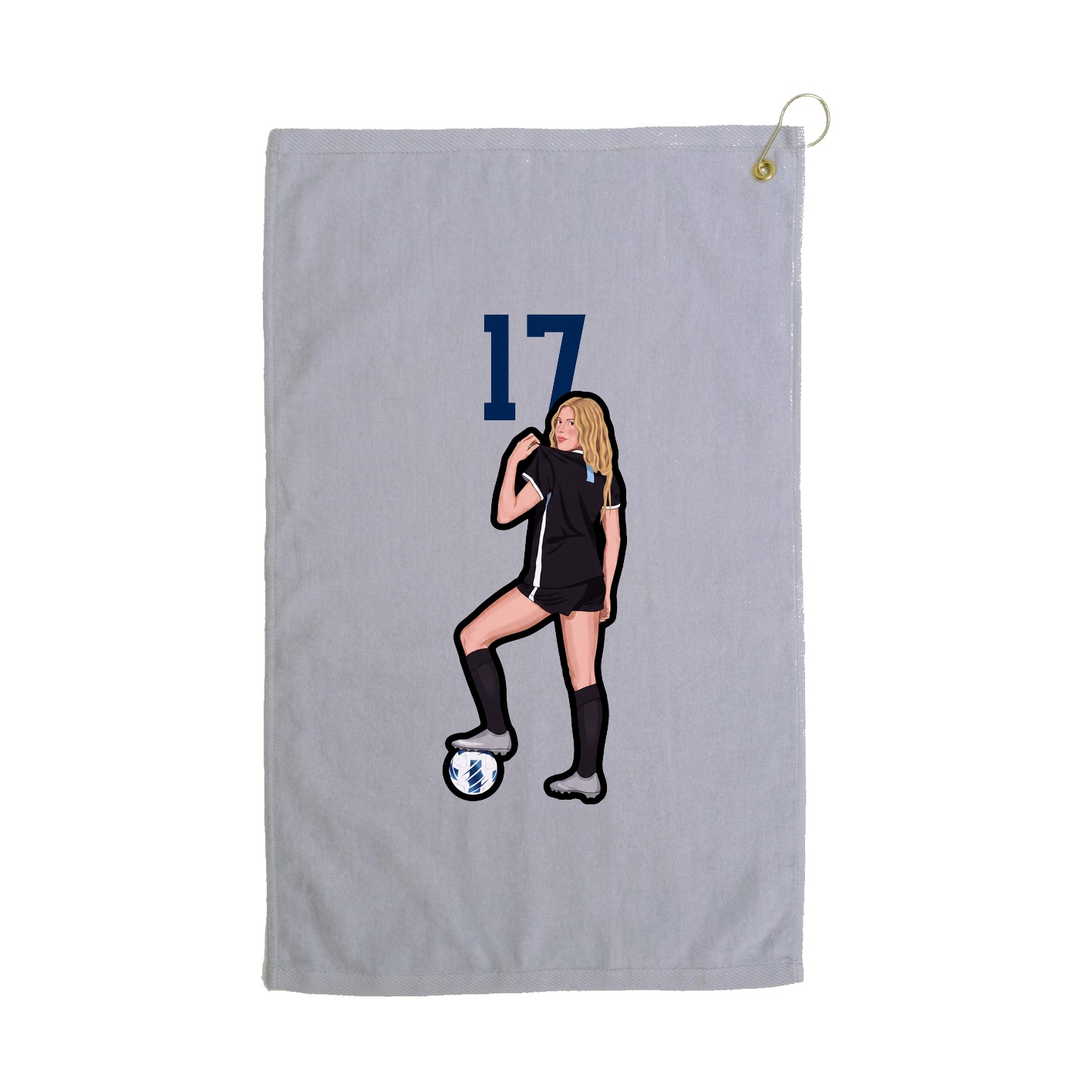 Golf Towel — Number Top in Grey