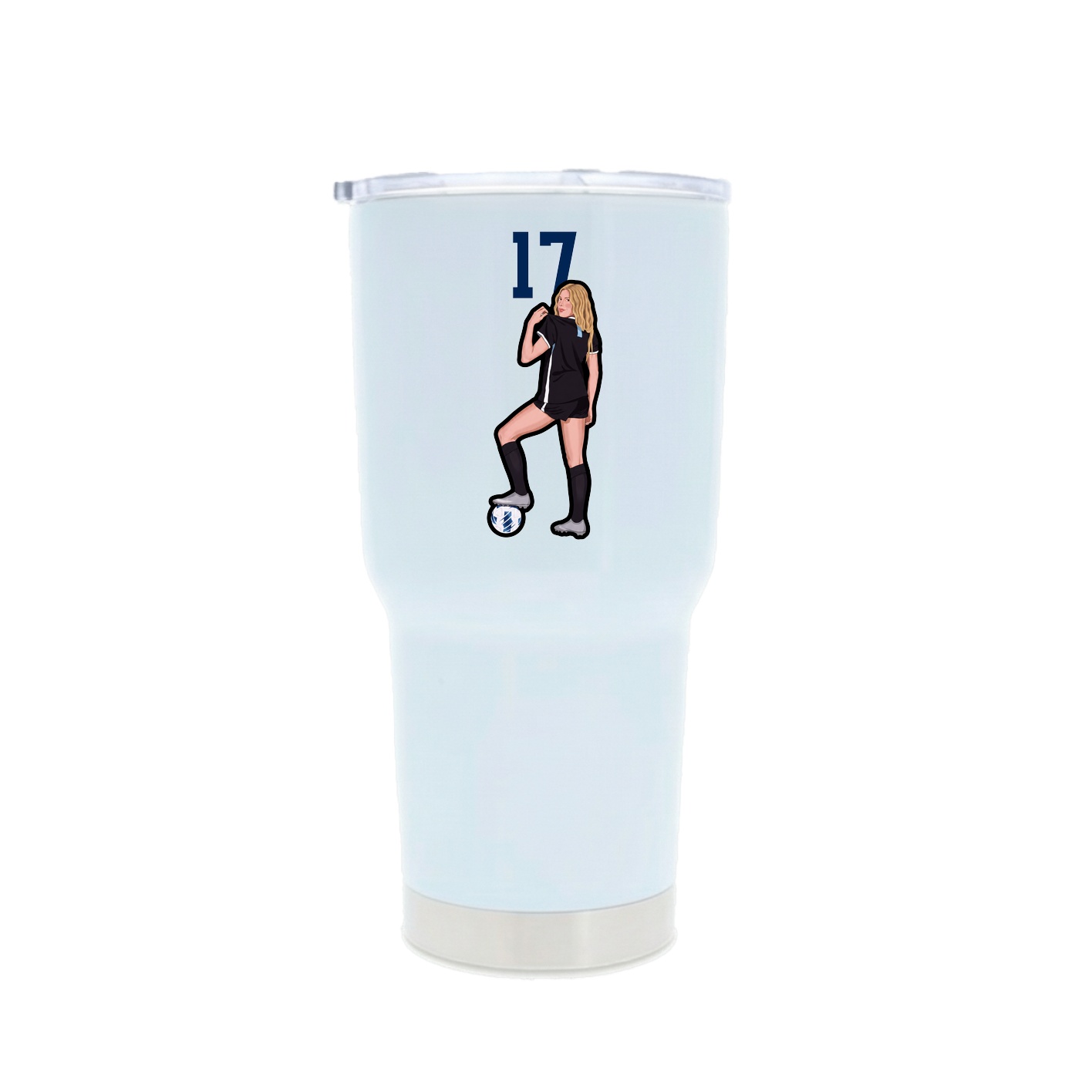 30oz Stainless Steel Tumbler — Number Top in White