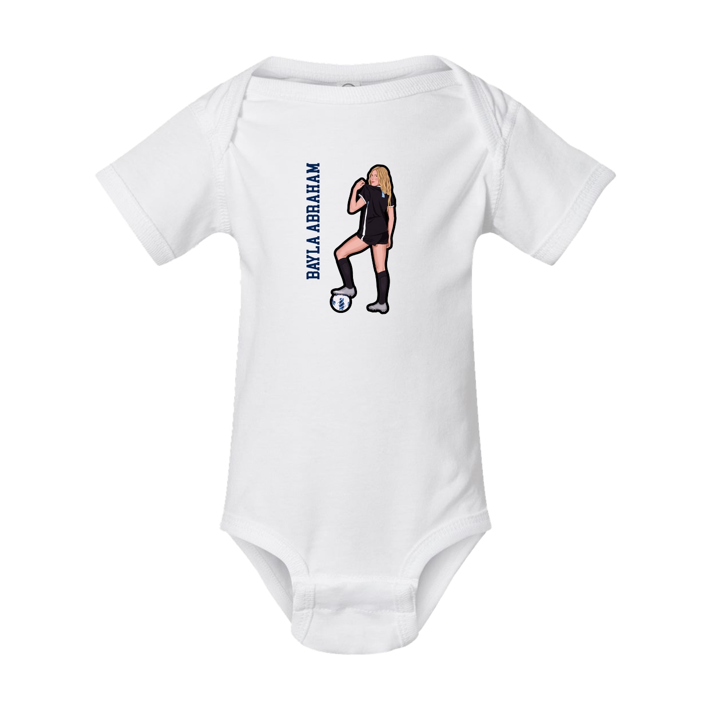 Baby Onesie — Name Vertical in White