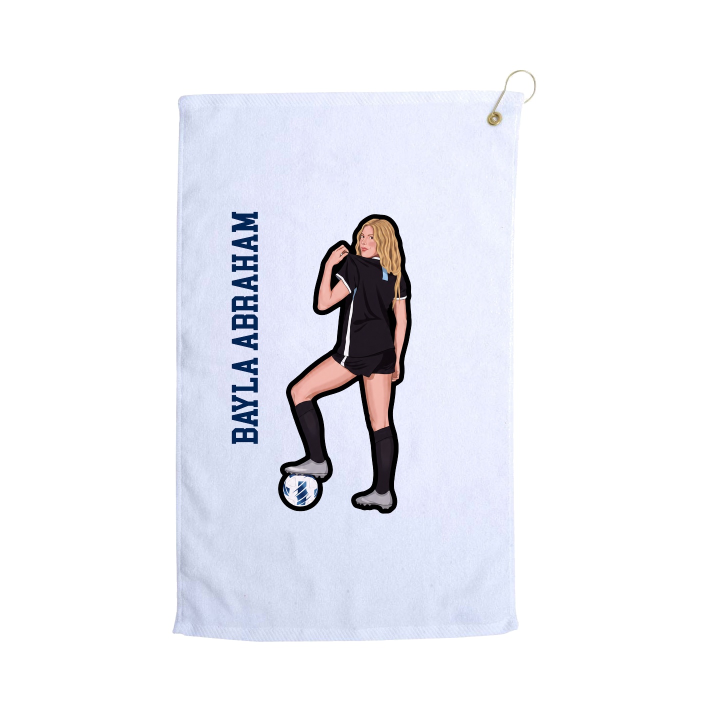 Golf Towel — Name Vertical in White