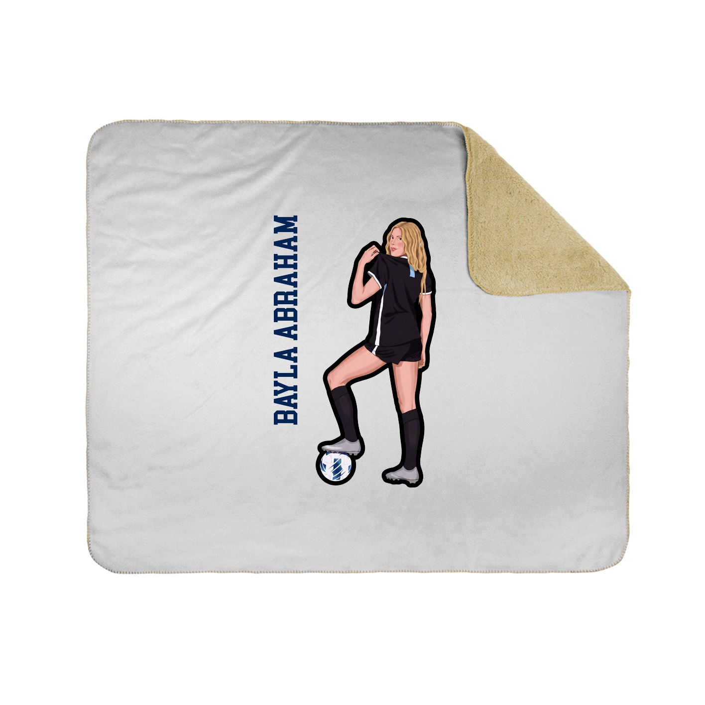 Throw Blanket — Name Vertical in White