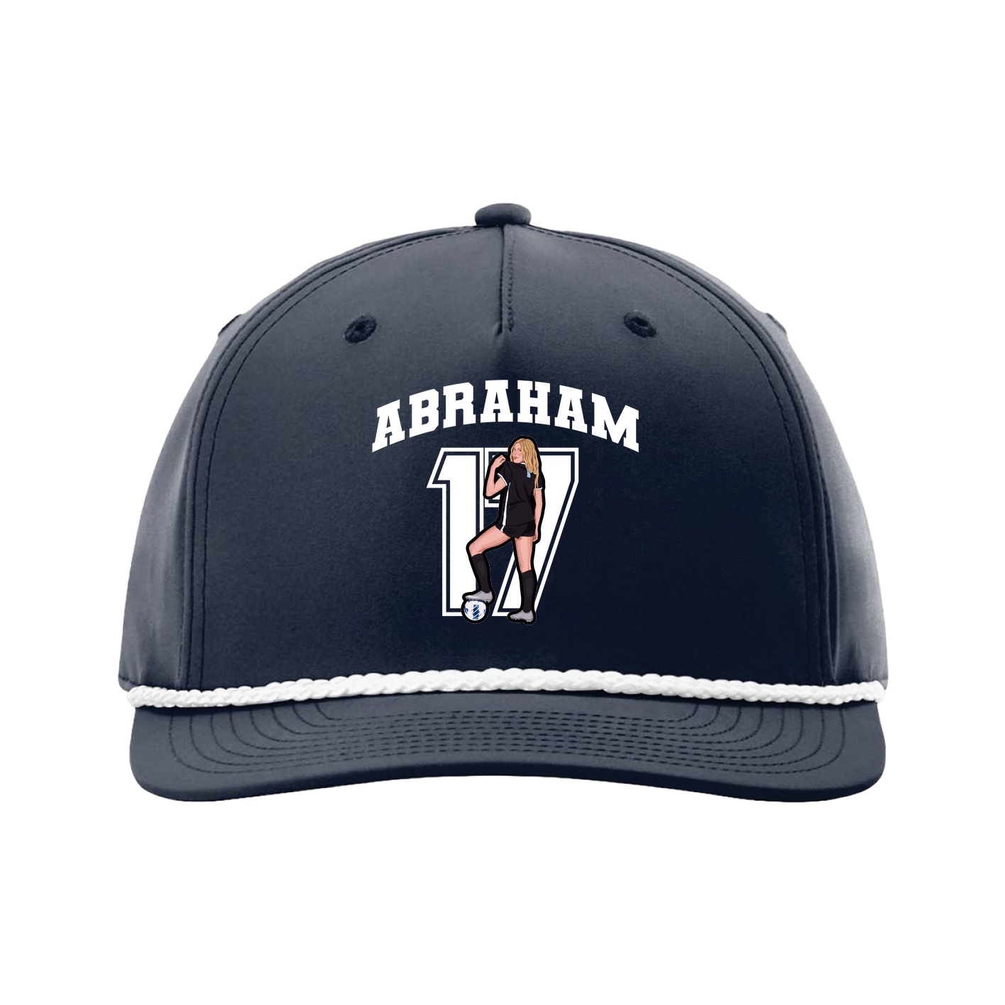 Five-Panel Classic Rope Cap — Number in Navy