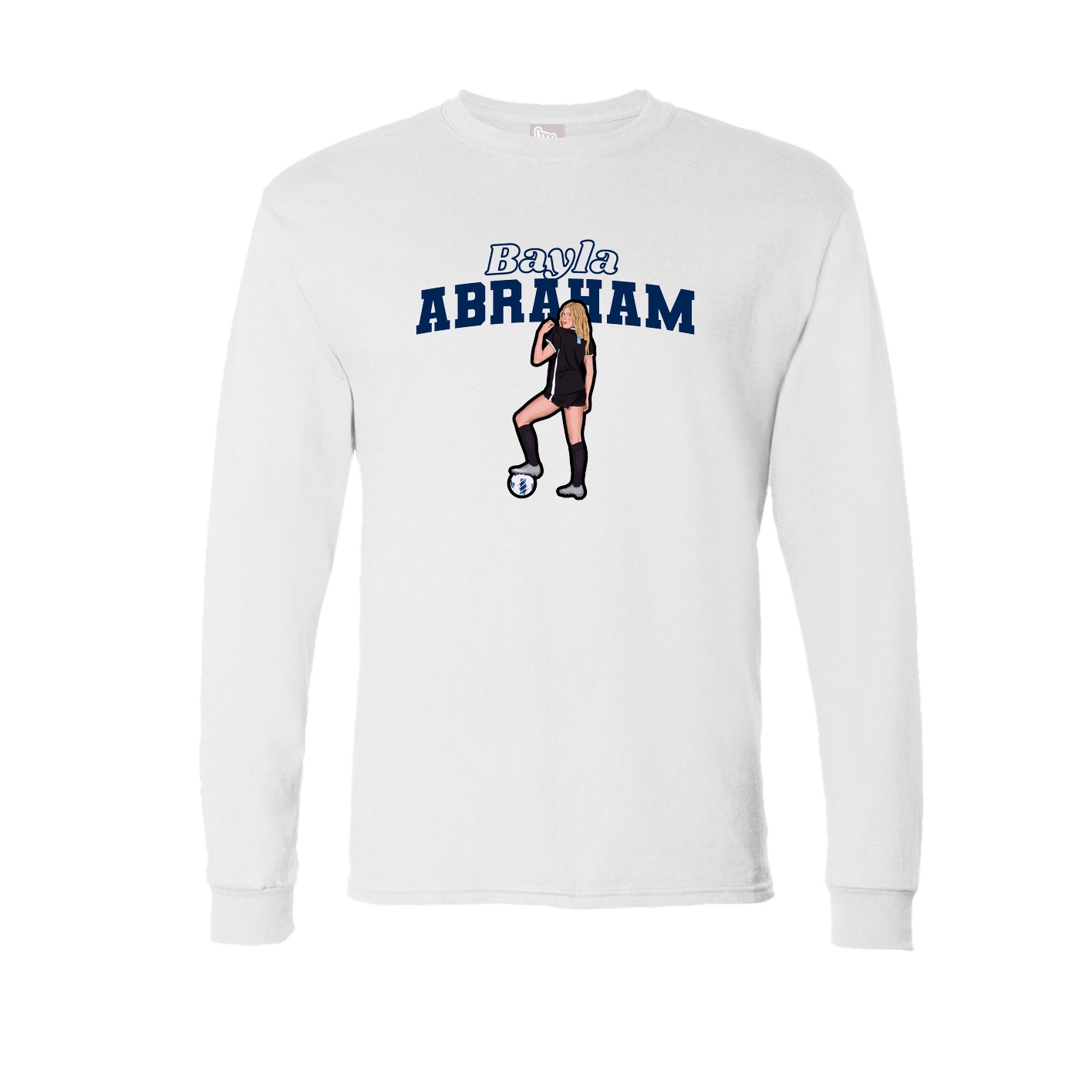 Long Sleeve Tee — Name Arch in White