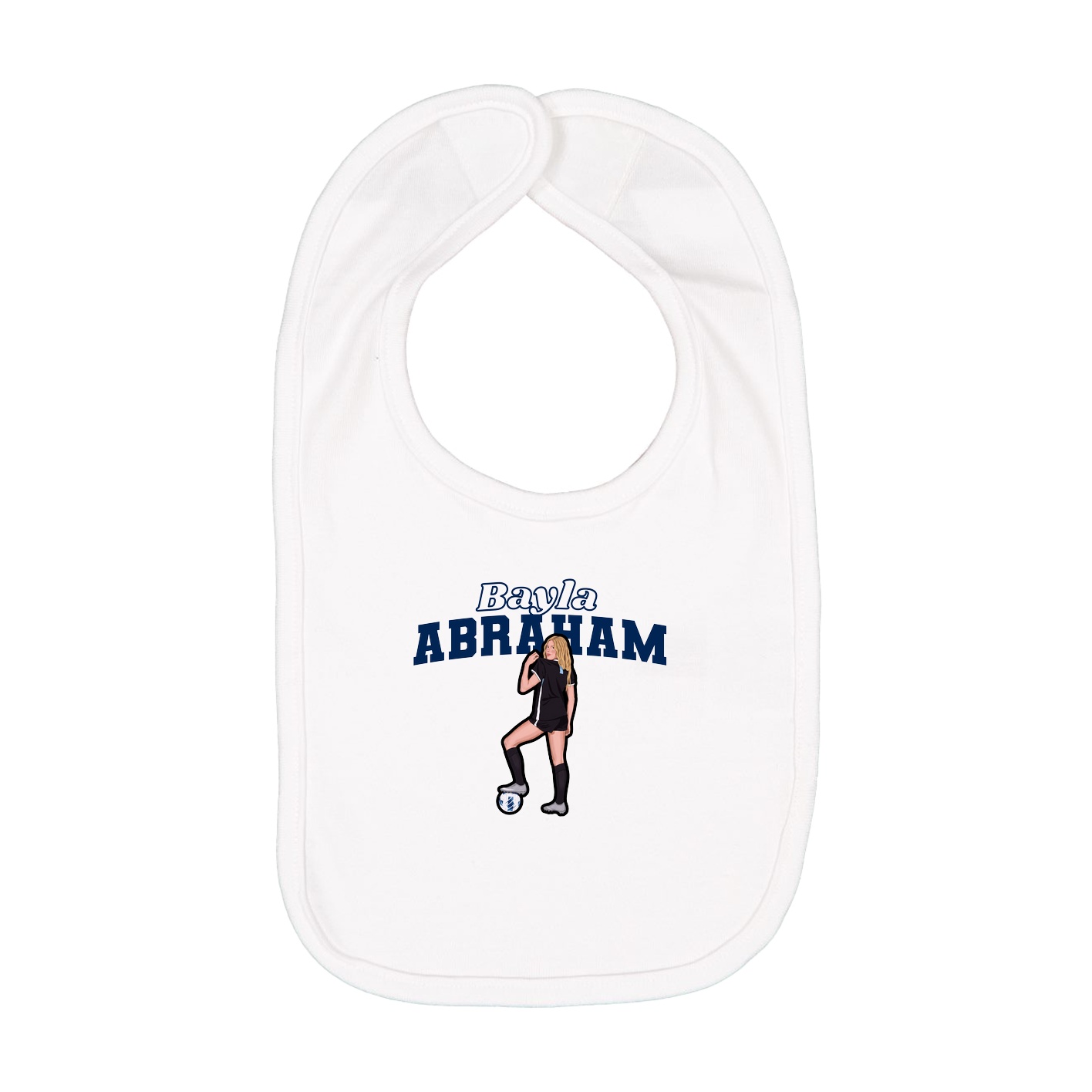 Infant Bib — Name Arch in White