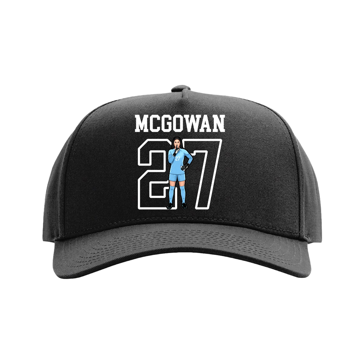 Full Fabric Five-Panel Champ Cap — Shirsey in Black
